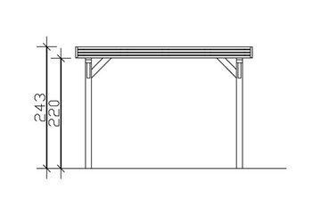 Skanholz Einzelcarport Spessart, BxT: 355x846 cm, 220 cm Einfahrtshöhe