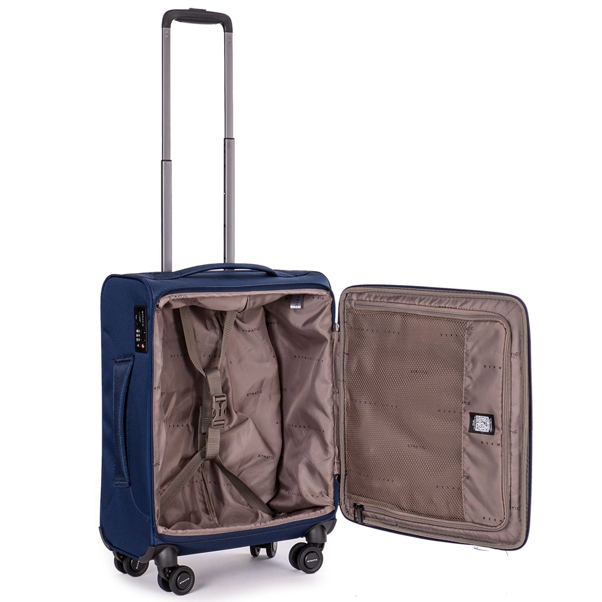 Stratic Weichgepäck-Trolley Mix, 4 Nylon Rollen, blue