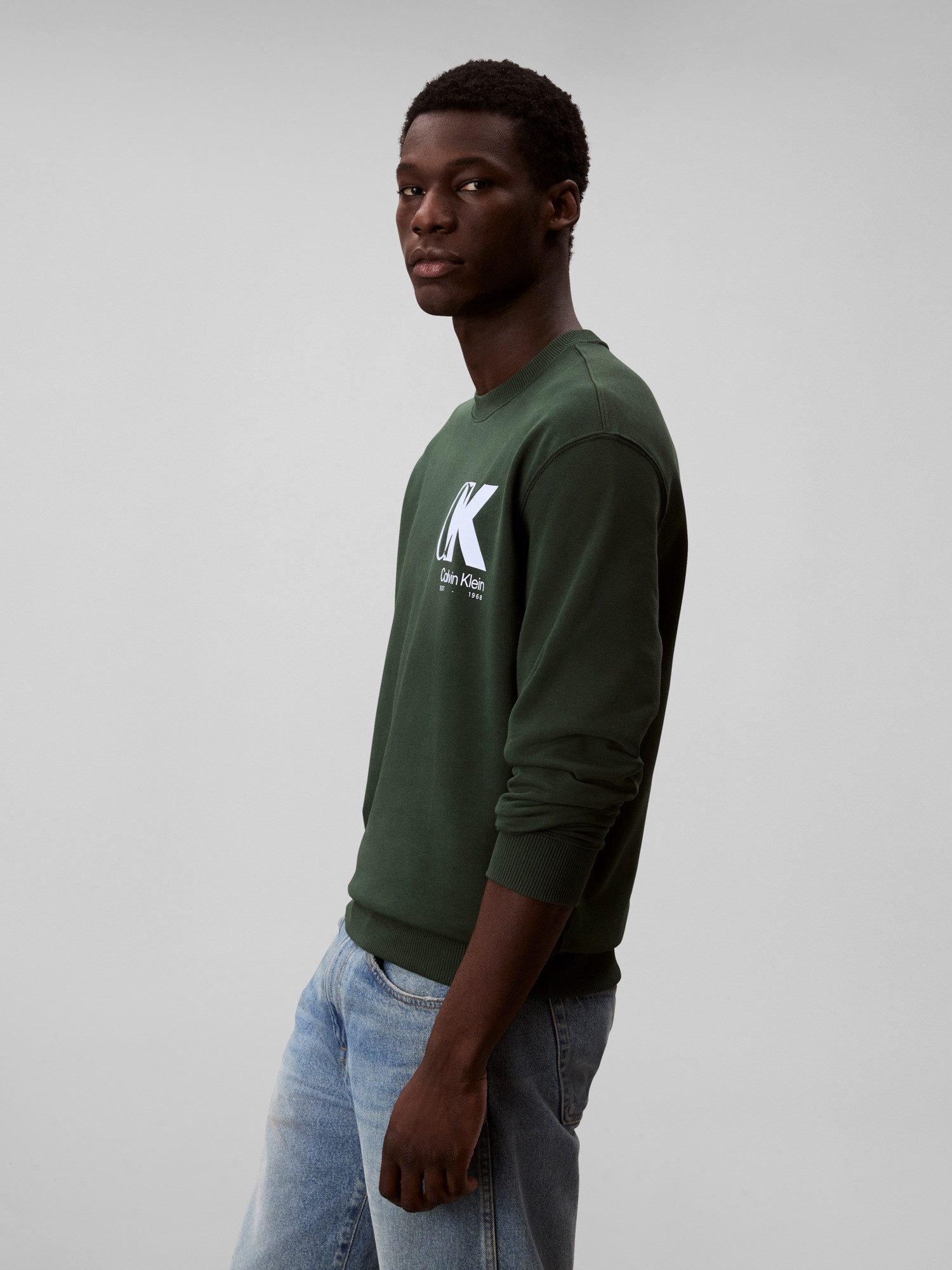 Calvin Klein Sweatshirt LS EU 350TERRY CK OVERLAP GRAPHI Rundhalsausschnitt günstig online kaufen