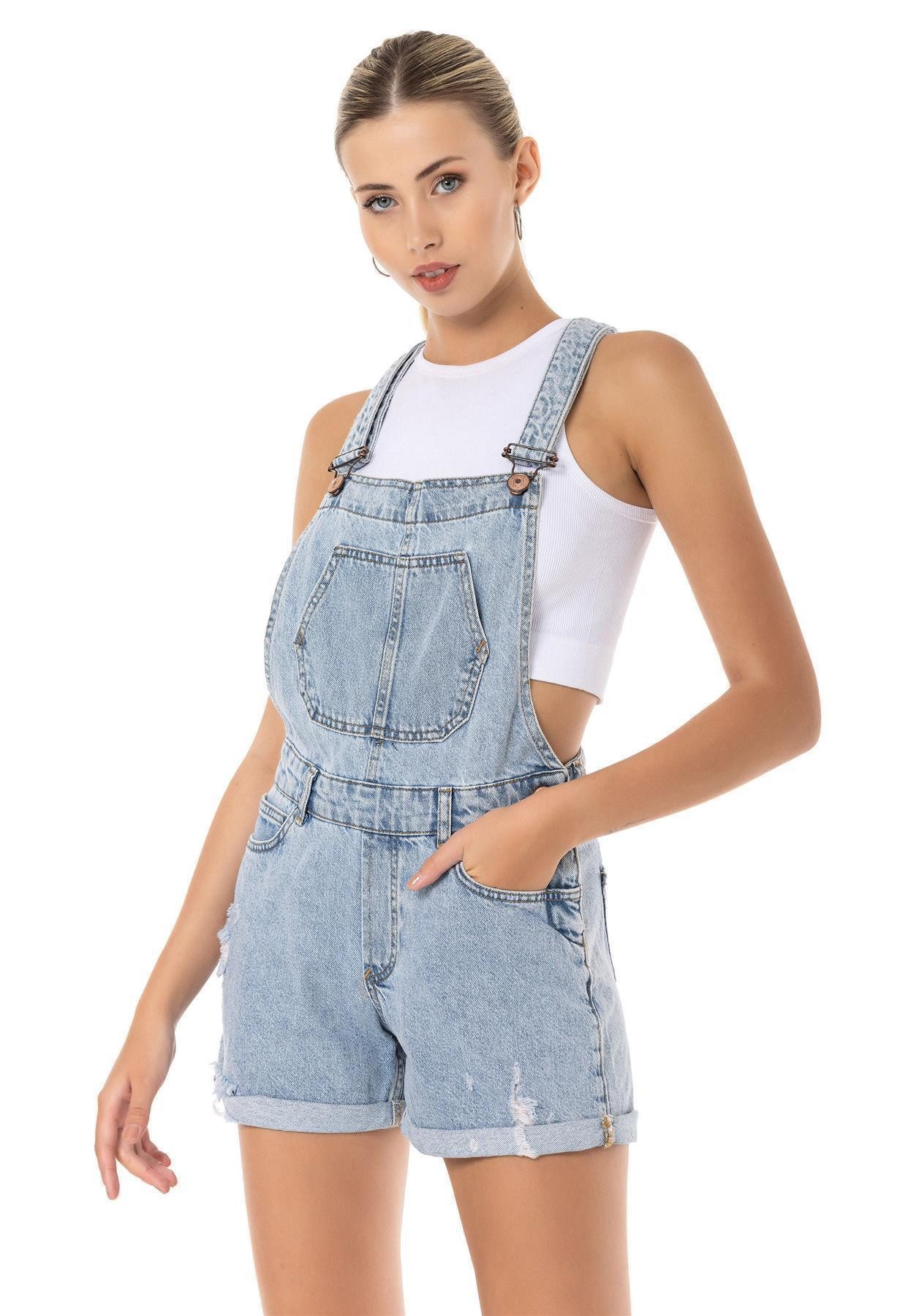 RedBridge Jeanslatzhose im Denim-Look Jeansshorts modern lässig und bequem günstig online kaufen