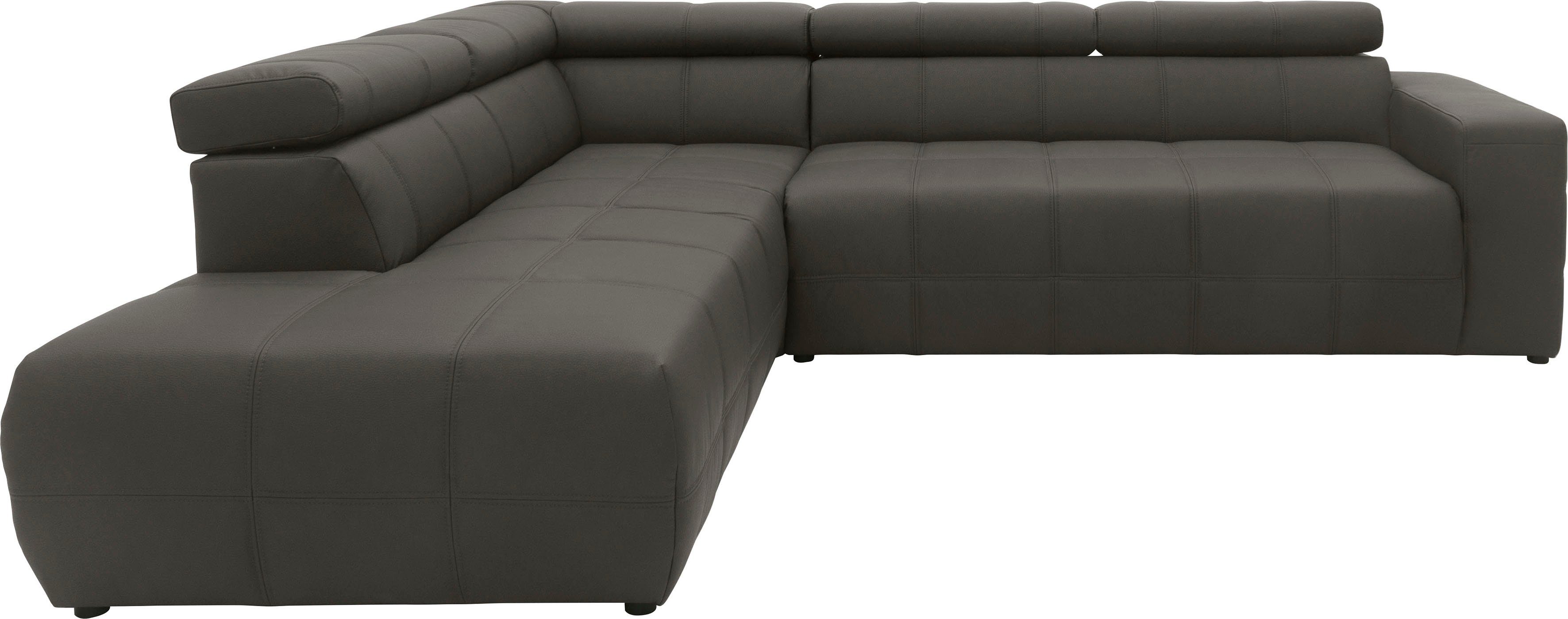 DOMO collection Ecksofa Brandon L-Form, auch in Leder, inklusive Kopfteilve günstig online kaufen