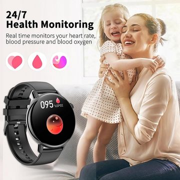 Efolen Smartwatch (1,32 Zoll, Android iOS), Damen mit Telefonfunktion HD 2023 Schrittzähler Wasserdicht Armbanduhr
