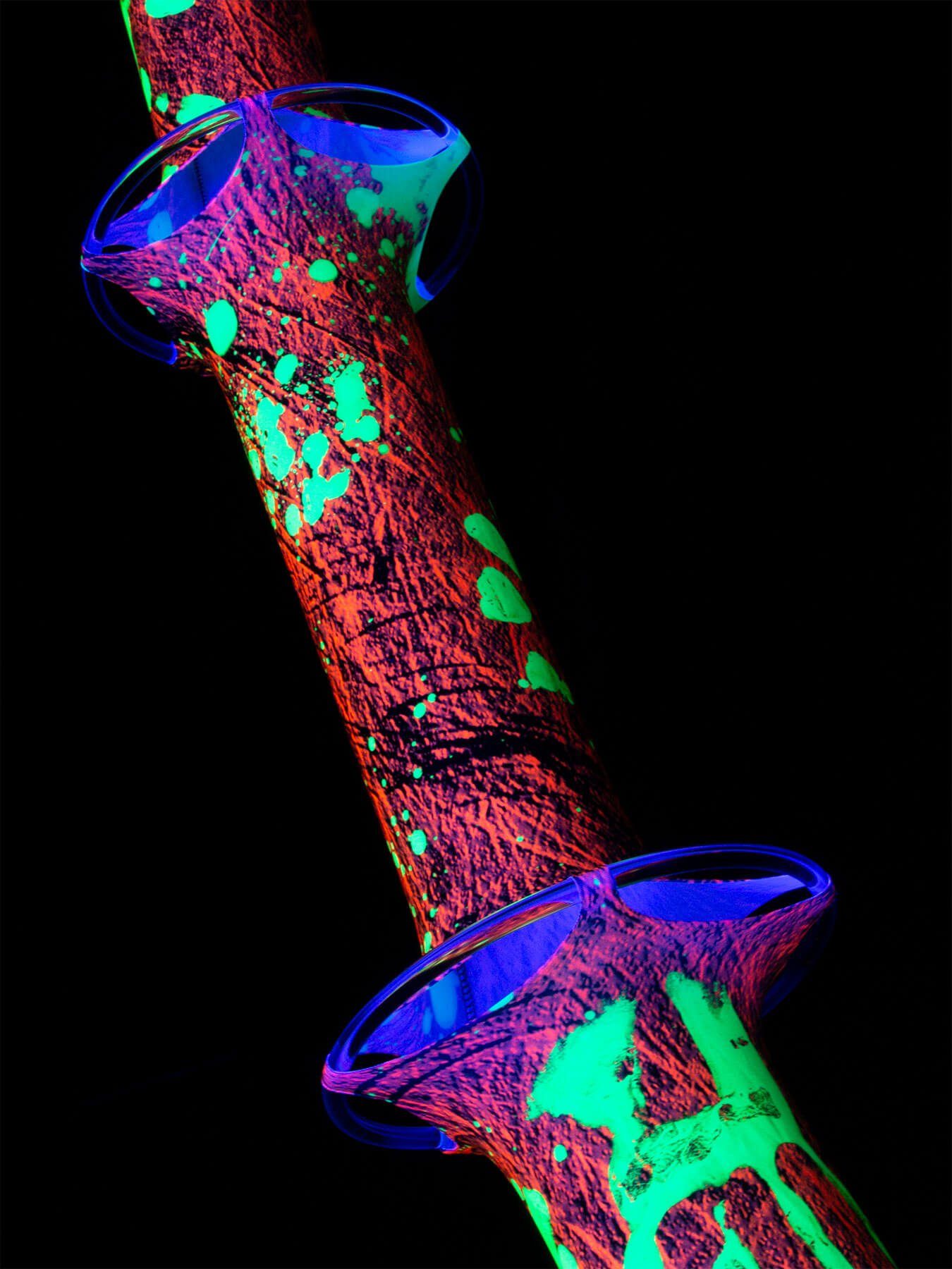 Bloody", leuchtet 5m "Neon unter PSYWORK Wanddekoobjekt Ø Deko Schwarzlicht Schwarzlicht 25cm, Tentakel Halloween UV-aktiv,