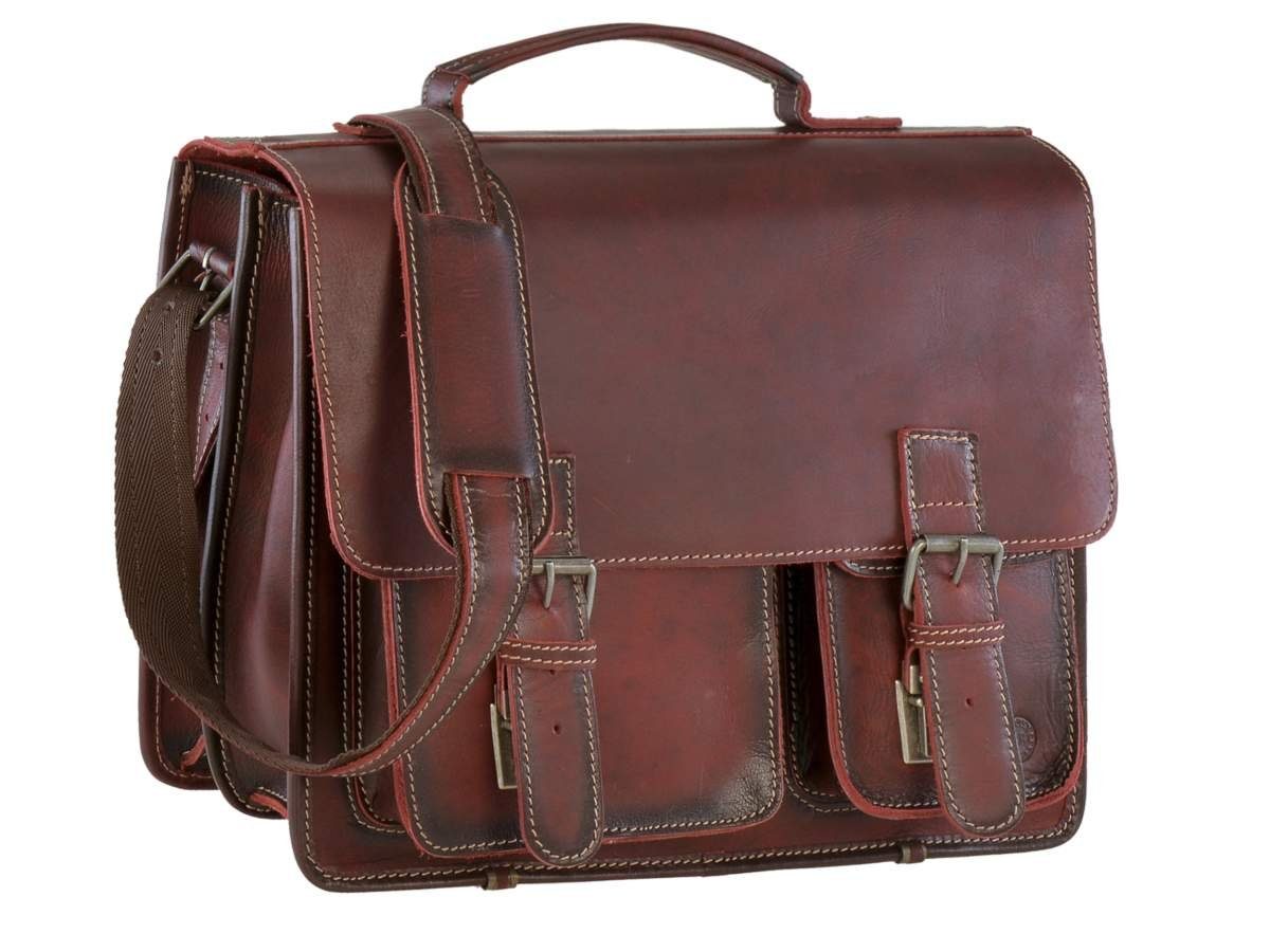 Greenburry Aktentasche Buffalo, Businesstasche, Schultasche, für Herren und Damen, rustikal