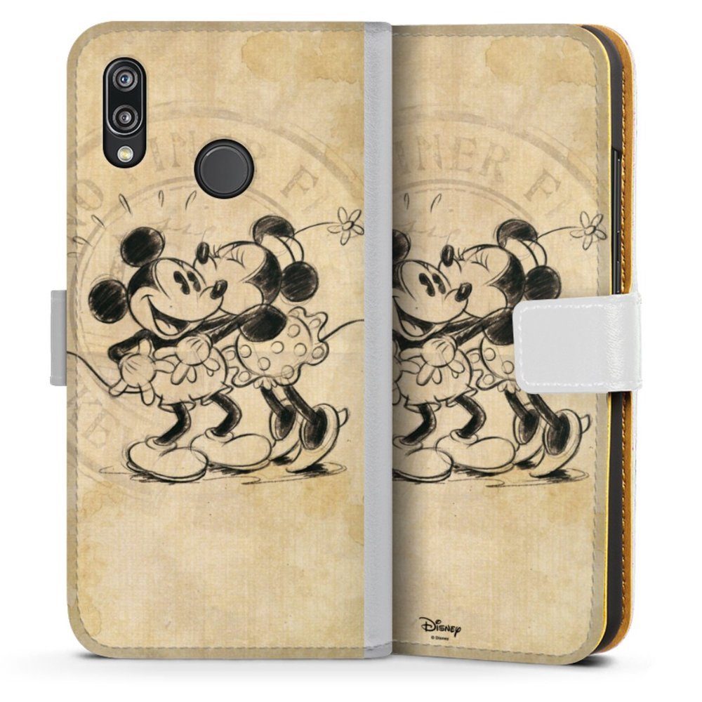 DeinDesign Handyhülle Mickey Mouse Minnie Mouse Vintage Minnie&Mickey,  Huawei P20 Lite Hülle Handy Flip Case Wallet Cover Handytasche Leder