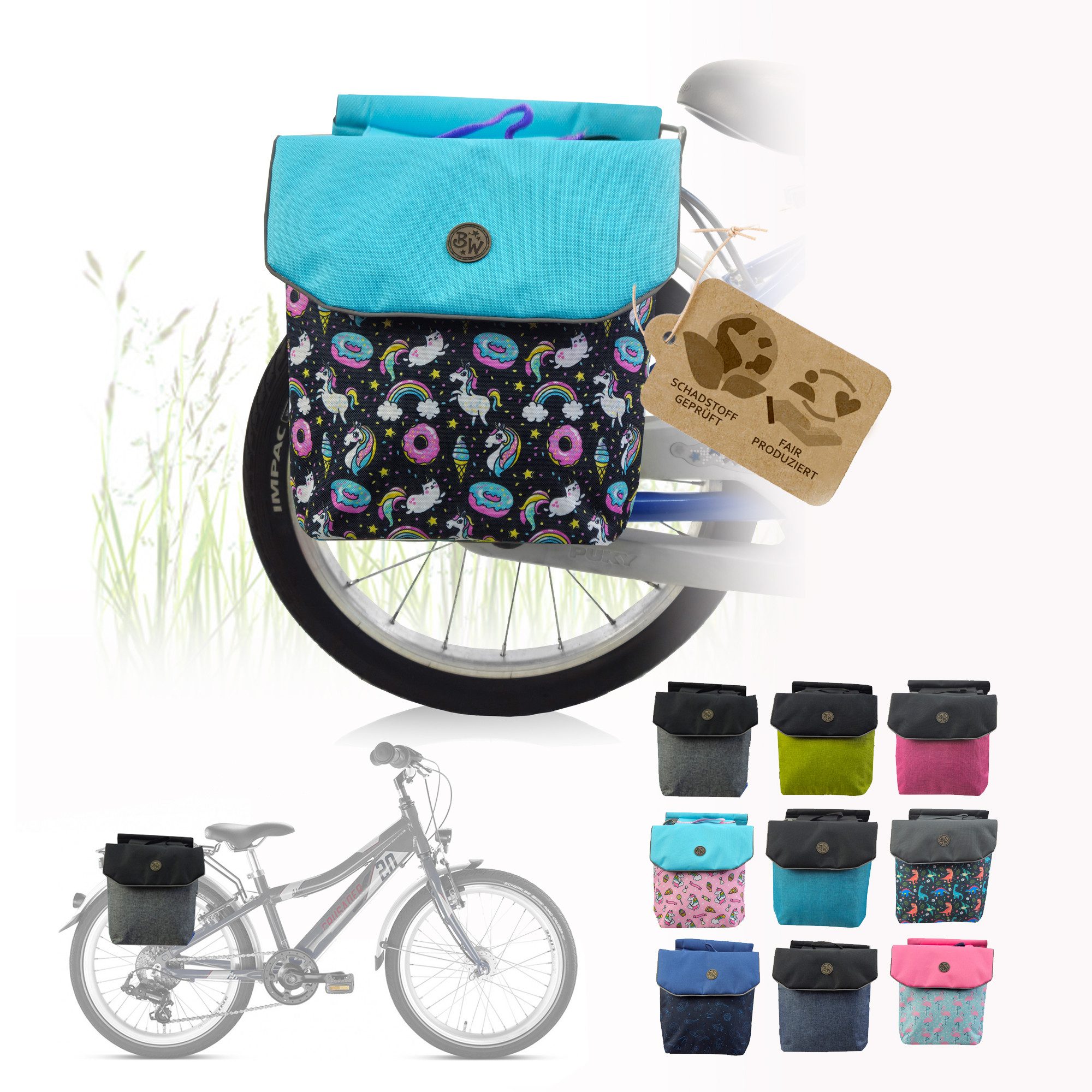 BambiniWelt by Rafael K. Fahrrad-Gepäckträger Gepäckträgertasche Fahrradtasche für Kinder z.B. für Puky Räder (M2)