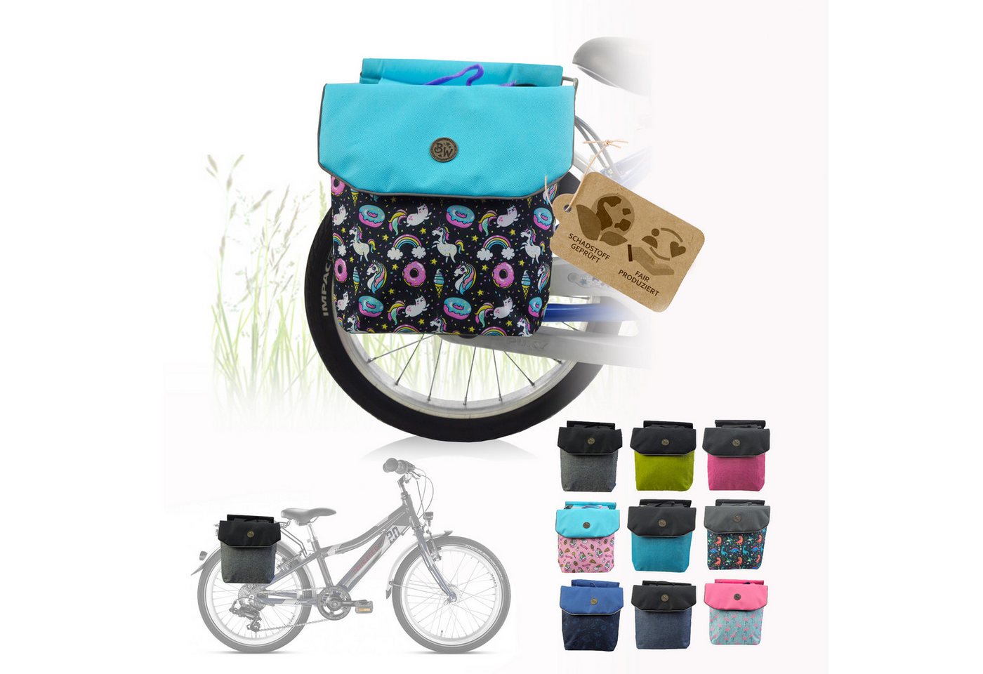 BambiniWelt by Rafael K. Fahrrad-Gepäckträger Gepäckträgertasche Fahrradtasche für Kinder z.B. für Puky Räder (M2)