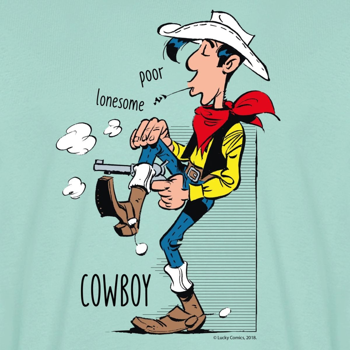 Spreadshirt T-Shirt Lucky Luke Poor Lonesome Cowboy Männer Premium T-Shirt (1-tlg)