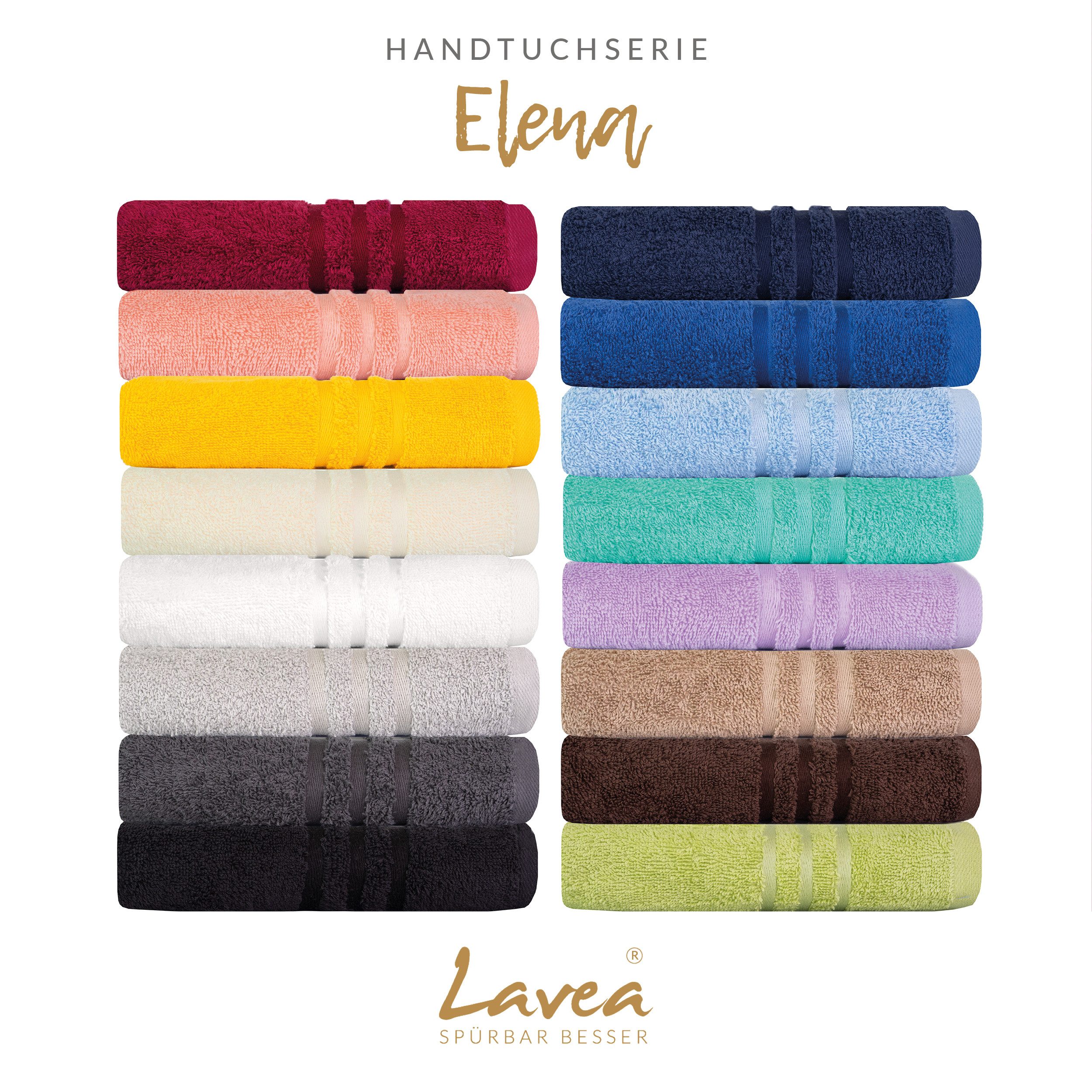 Lavea Handtuch Set Elena, Duschtücher, Handtücher, Gästetücher, Waschhandschuhe, 100% Baumwolle (Set, 10-St), Frottierserie, weich & saugstark, pflegeleicht, 500 g/m² Frottier