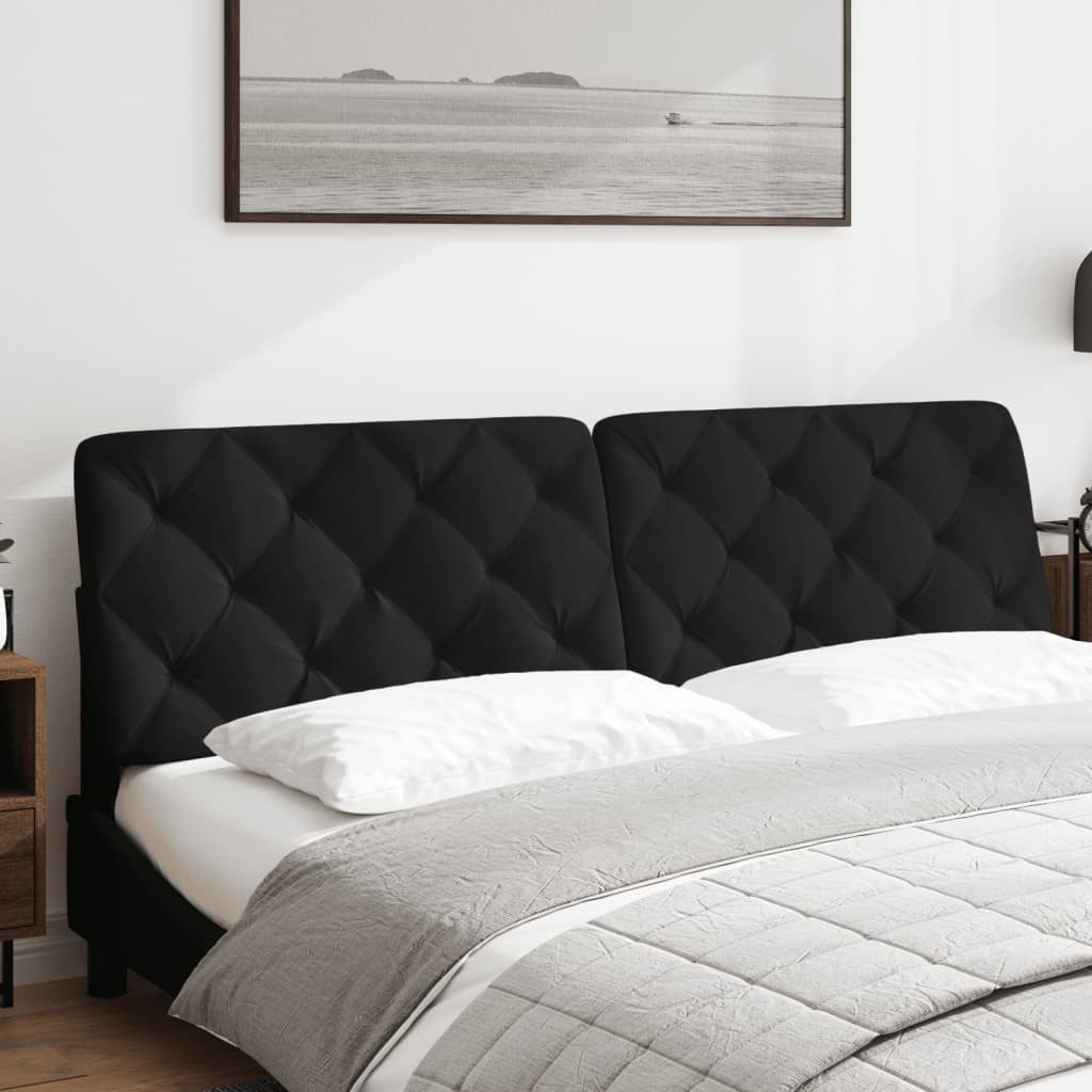 vidaXL Bett Kopfteil-Kissen Schwarz 180 cm Samt (1-tlg)