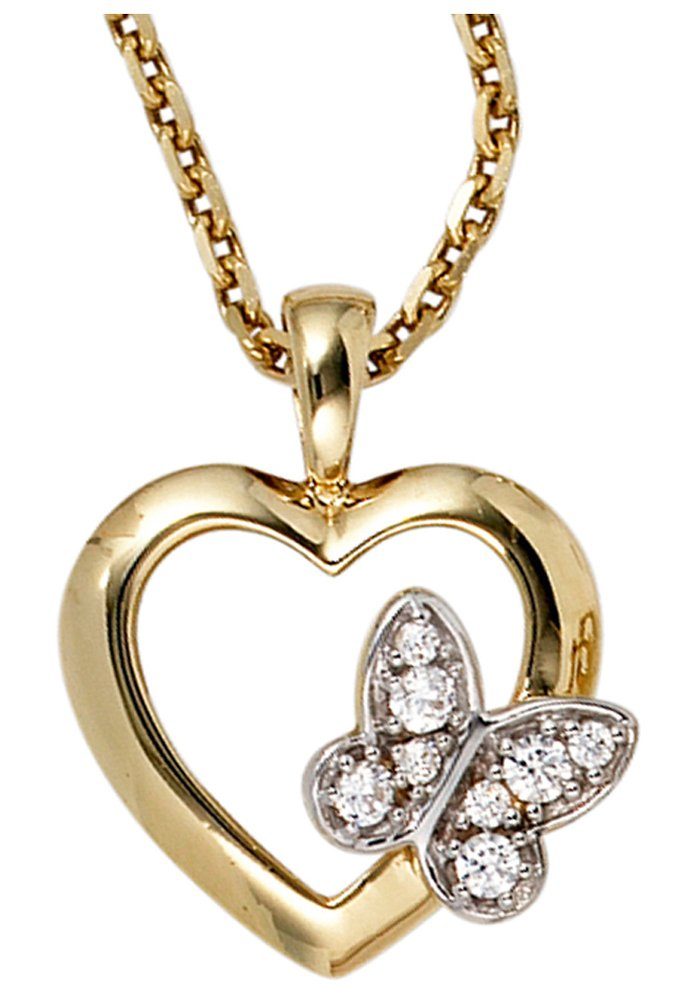 JOBO Herzanhänger Anhänger Schmetterli...