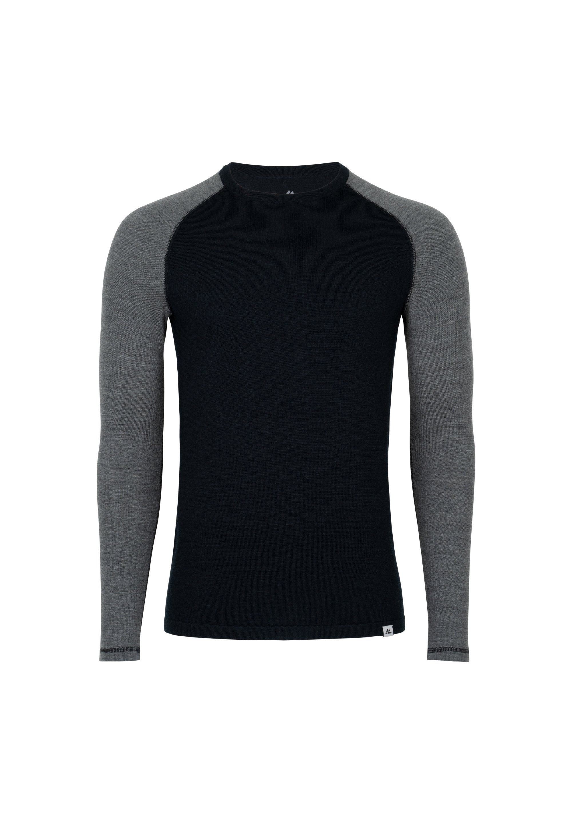 Temperaturregulierend DANISH black/dark grey Funktionsshirt ENDURANCE Herren Thermounterhemd Merino