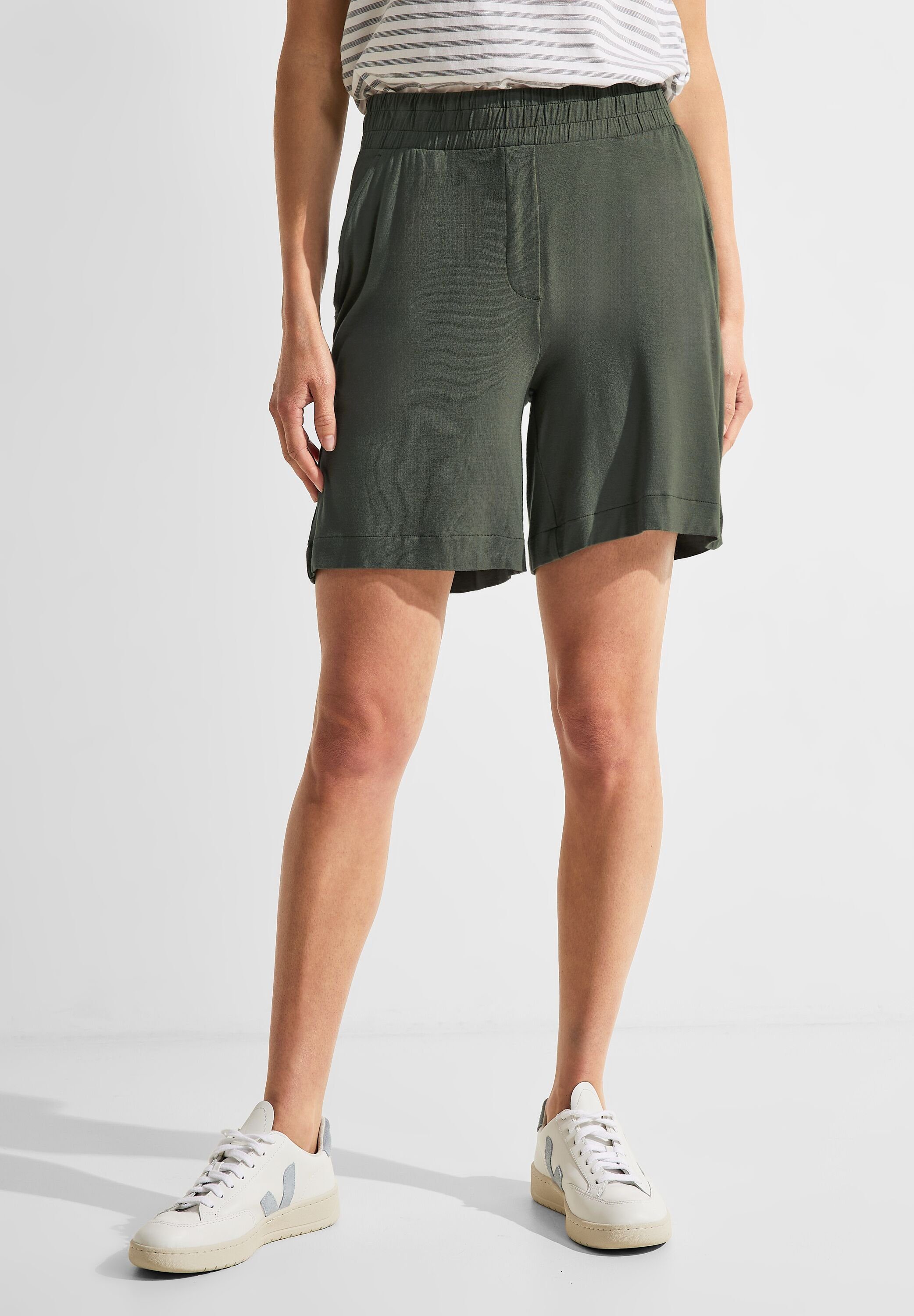 Unifarbe in khaki Cecil Shorts sporty