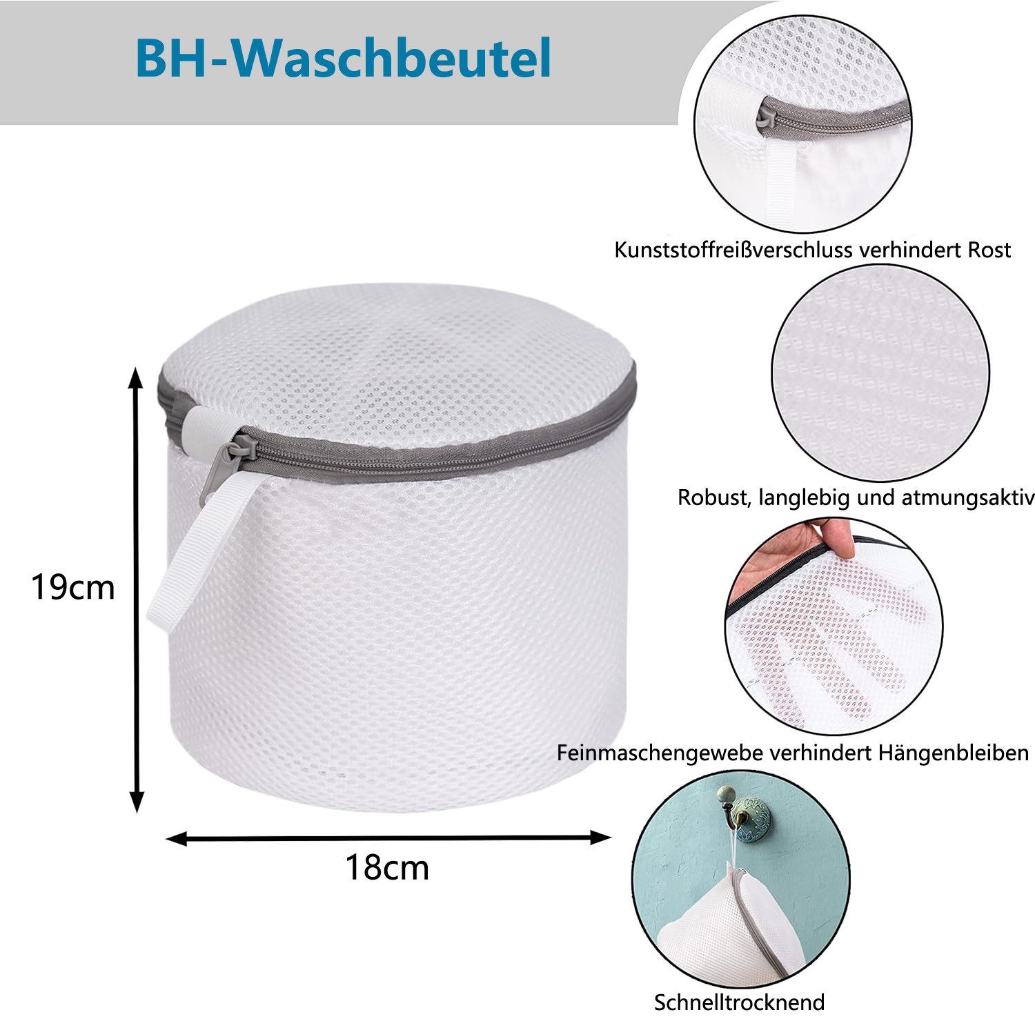 Agger Wäschesäckchen 2er-Set BH-Waschbeutel – Wäschenetze aus Waben-Mesh,(2-St), für Feinwäsche, Dessous, Intimwäsche und Unterwäsche