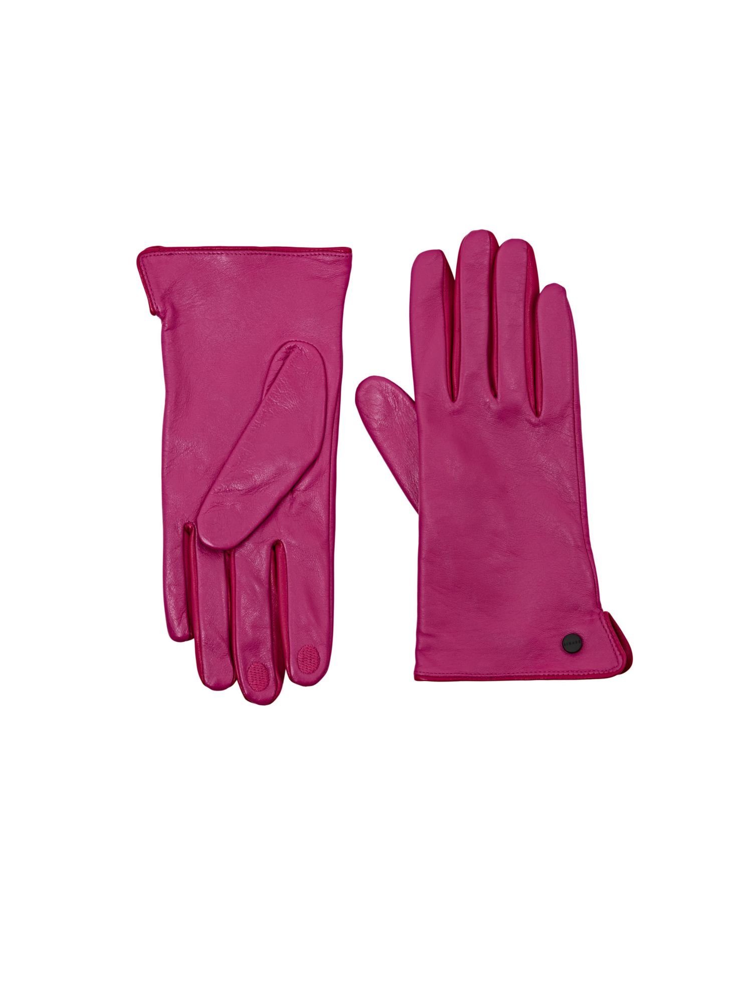 Esprit Handschuhe Logo-Patch Leder, Esprit Lederhandschuhe am Handgelenk aus