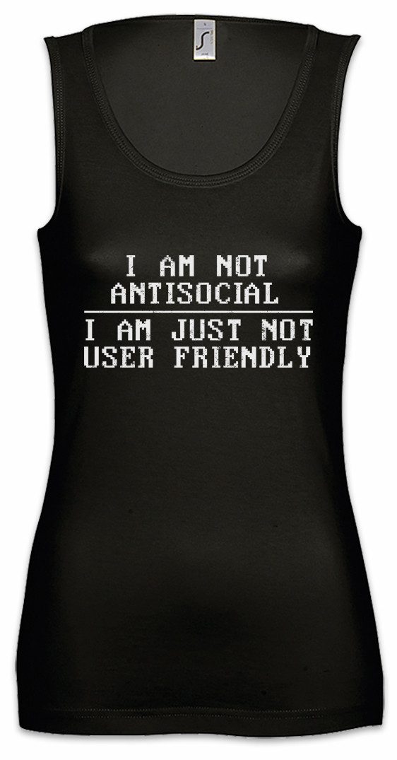 Tanktop I'm Not Antisocial Ärmelloses Damen T-Shirt Informatiker Programmierer