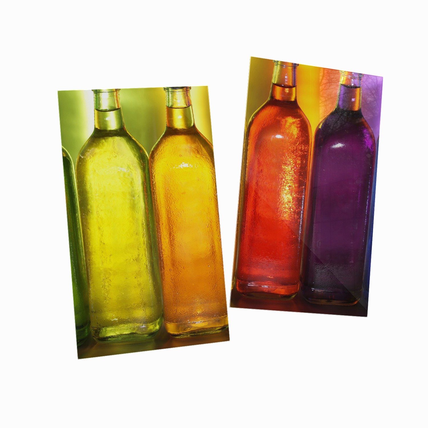 Größen Blau-lila (Glasplatte, ESG-Sicherheitsglas, Noppen), Flaschen, verschiedene tlg., Wallario 5mm 2 inkl. Herd-Abdeckplatte