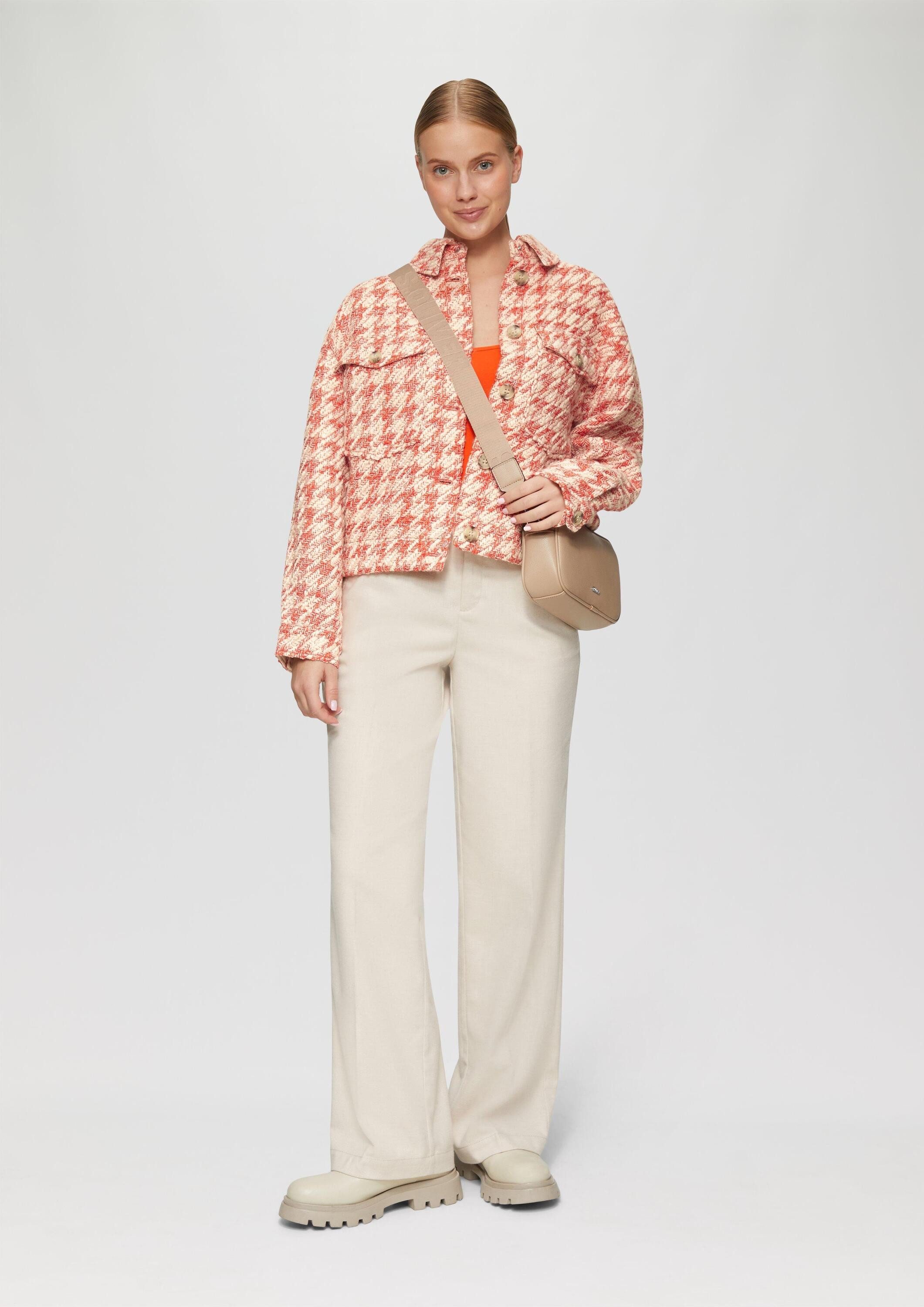 s.Oliver Funktionsjacke Indoor-Jacke Gemusterte Bouclé-Jacke