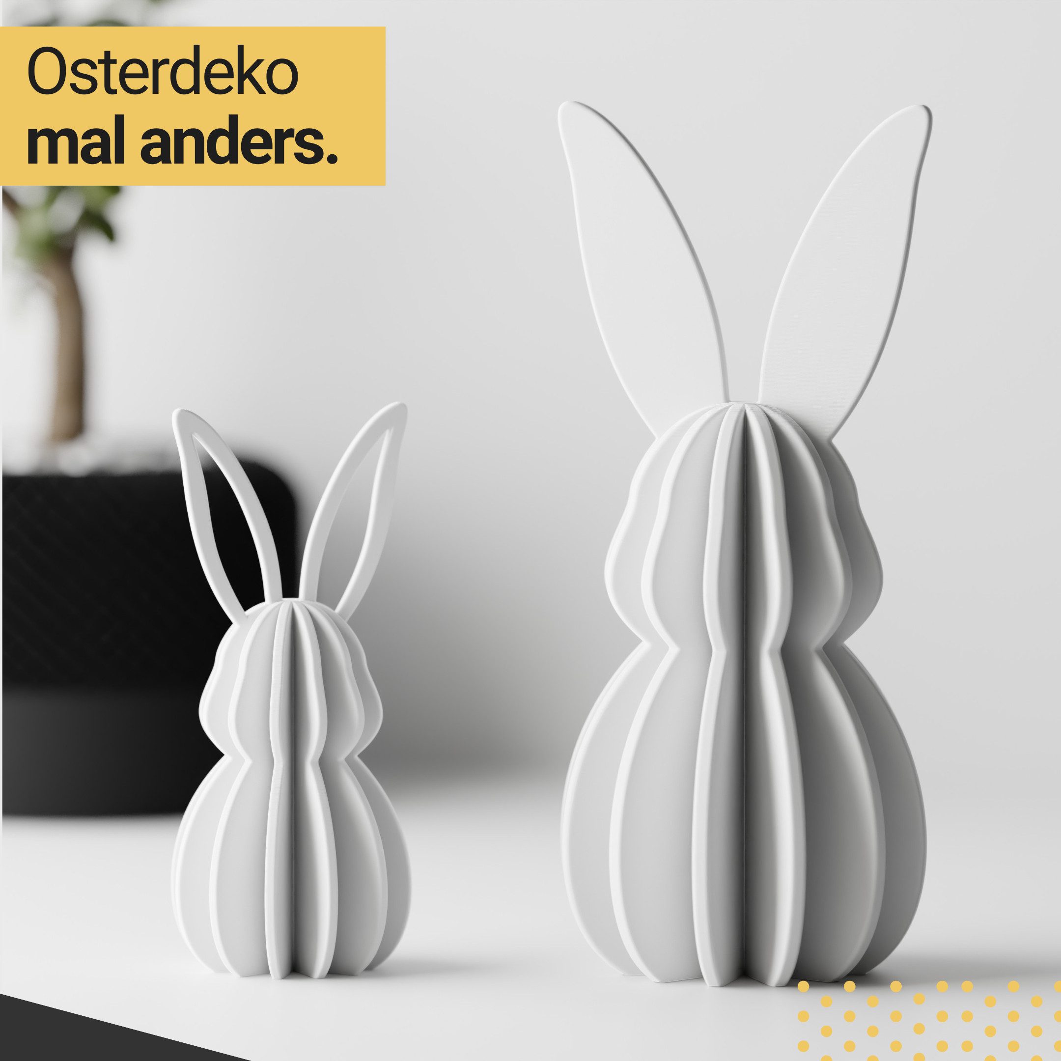 Shapes - Decorations Dekofigur Minimalistisches Osterhasen Set – Deko Hasen groß & klein (2er Set, 1 x Hasenfigur (klein), 1 x Hasenfigur (groß), Dekofiguren für Ostern