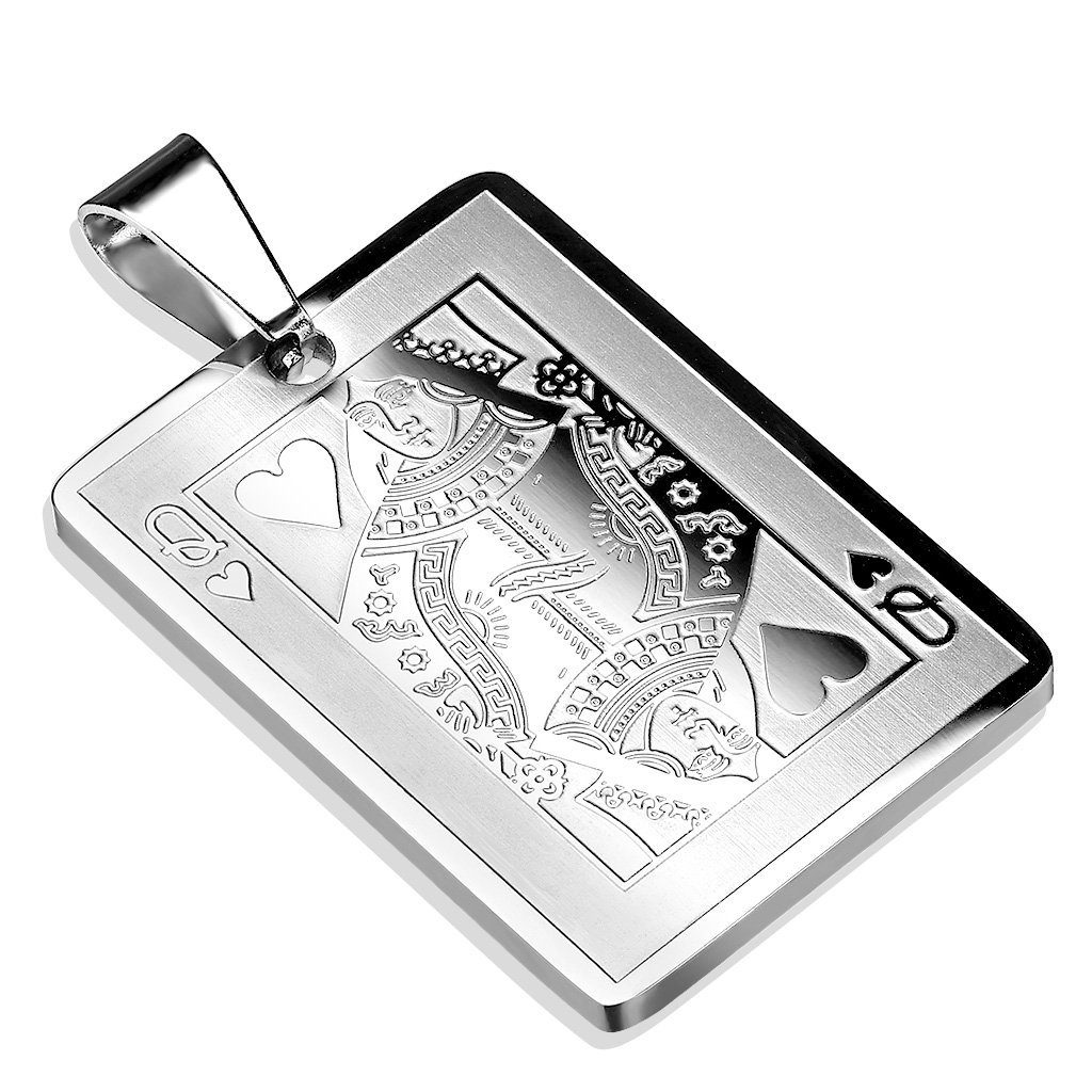 BUNGSA Anhänger Set Anhänger Herzdame Edelstahl (1-tlg), aus Unisex Halsketten Pendant Silber