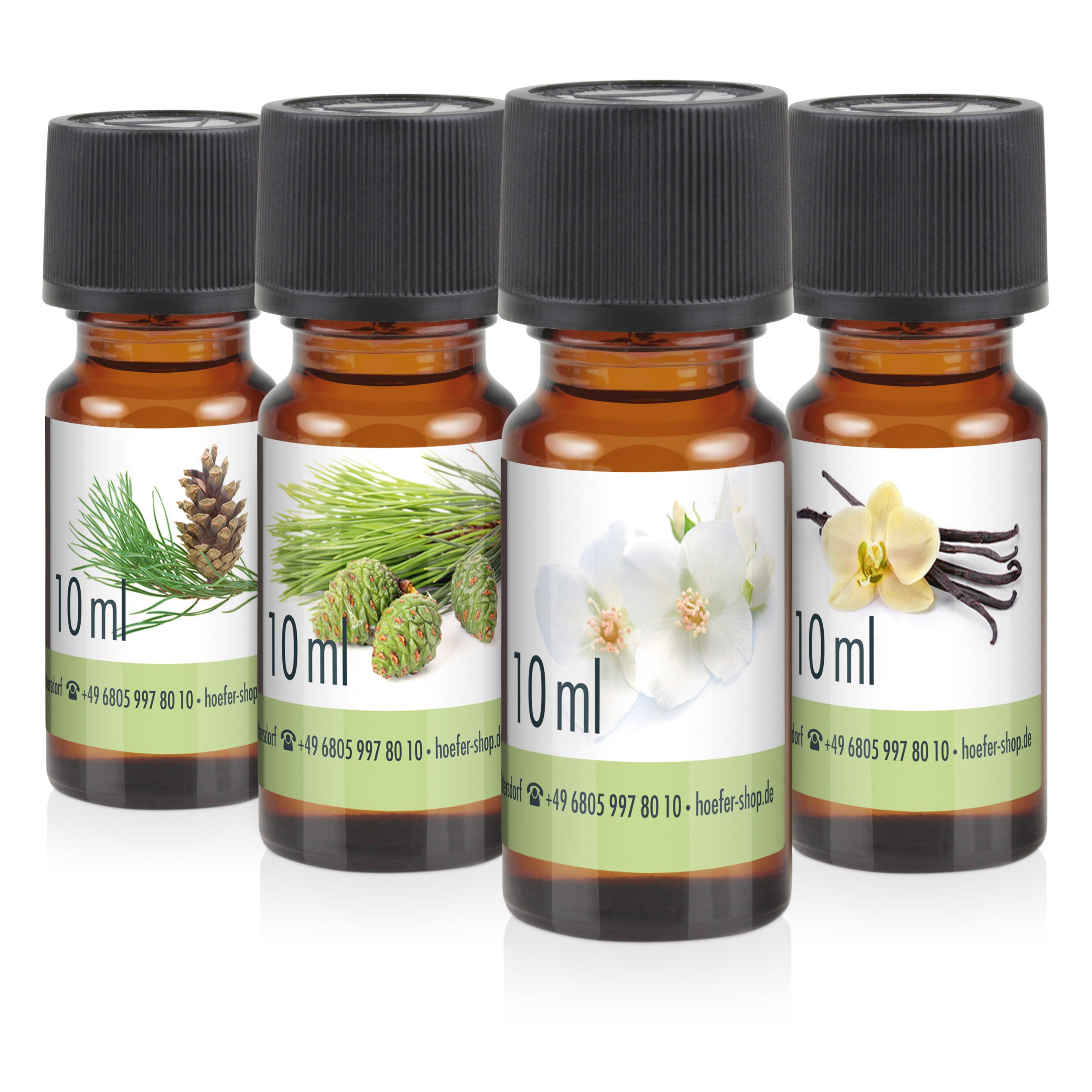 Höfer Chemie GmbH Duftöl Duftöl-Set Nr. 8 mit 4 Duftnoten, Vielseitige Düfte für Wellness und Entspannung