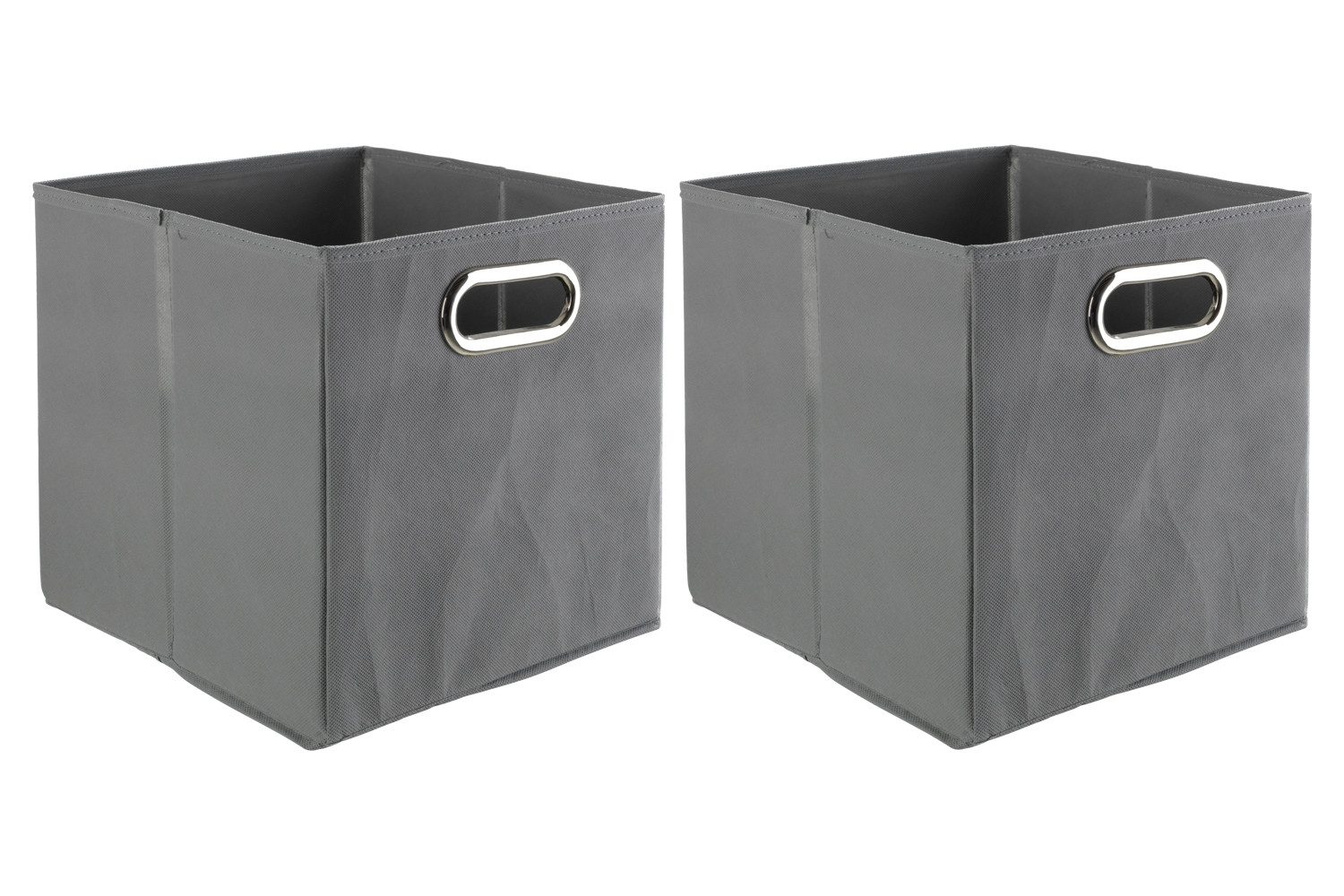 casa NOVA Aufbewahrungsbox ENNI, Vlies, B 27 cm x T 27 cm, Grau, mit Griff (2 St)