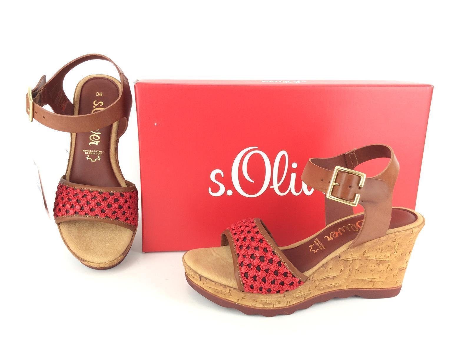 s.Oliver s.Oliver Sandalette Keilsandalette braun/rot