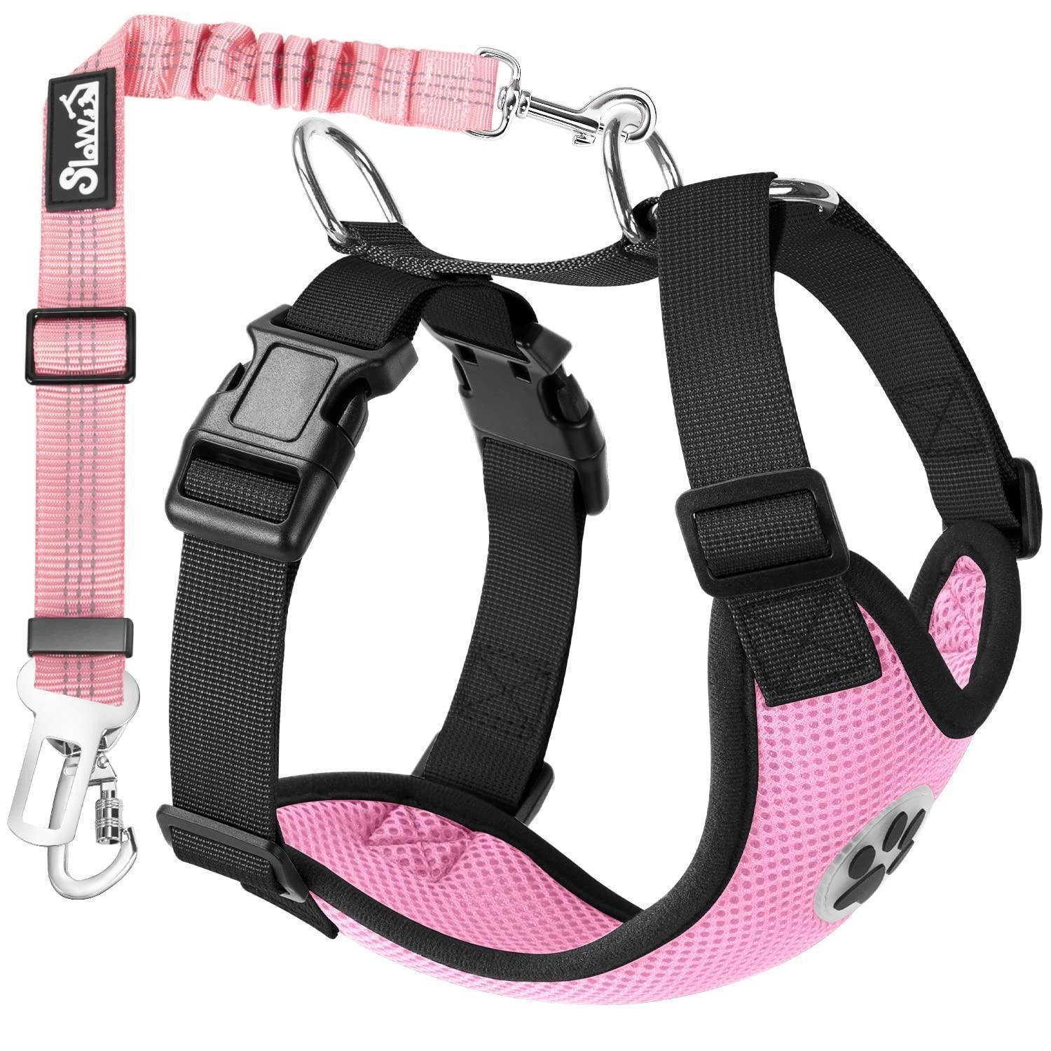 LuxusKollektion Autohundegeschirr Hundegeschirr Sicherheitsgurt Auto Karabinerhaken Trunk L Rosa