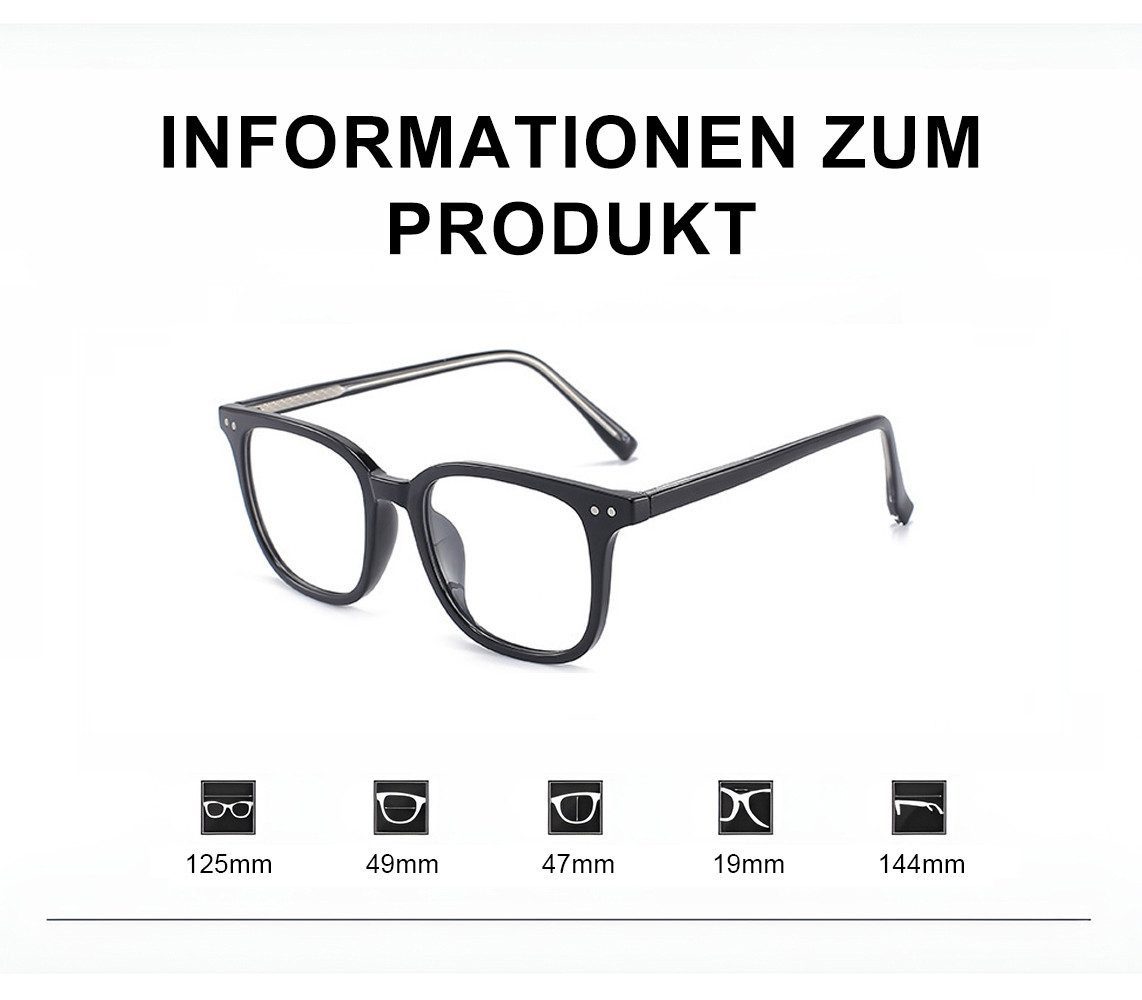 PACIEA Brille Damen Herren Ohne Sehstärke Anti Blaulicht Anti-Müdigkeit Mode