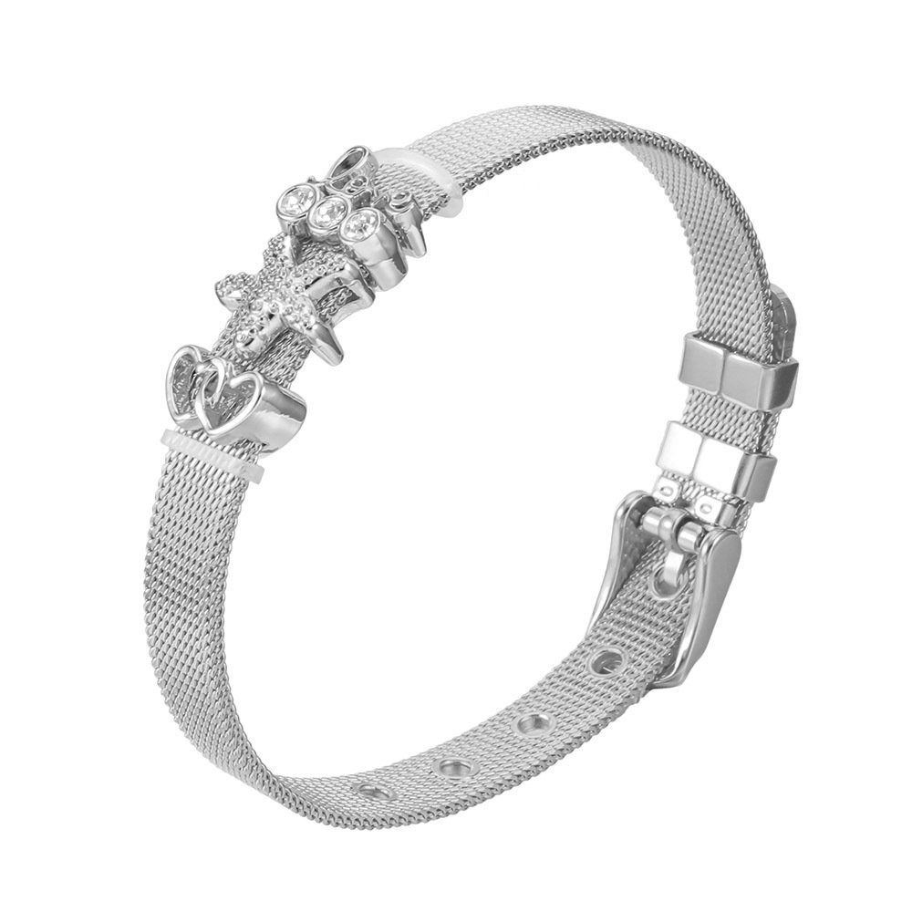 Heideman Armband Milanaise poliert (Armband, inkl. Geschenkverpackung), mit verschiedenen Charms "Stern" und "Herzchen"