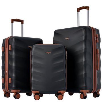 Ulife Kofferset Hartschalen-Koffer Hartschalen-Trolley Trolleyset, 4 Rollen, M-L-XL-Set,ABS-Material, TSA Zollschloss