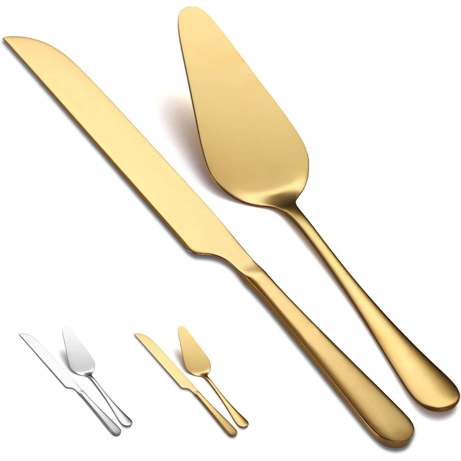 LuxusKollektion Kuchenheber Gold Hochzeits Tortenmesser und Server Set Titan-Vergoldung