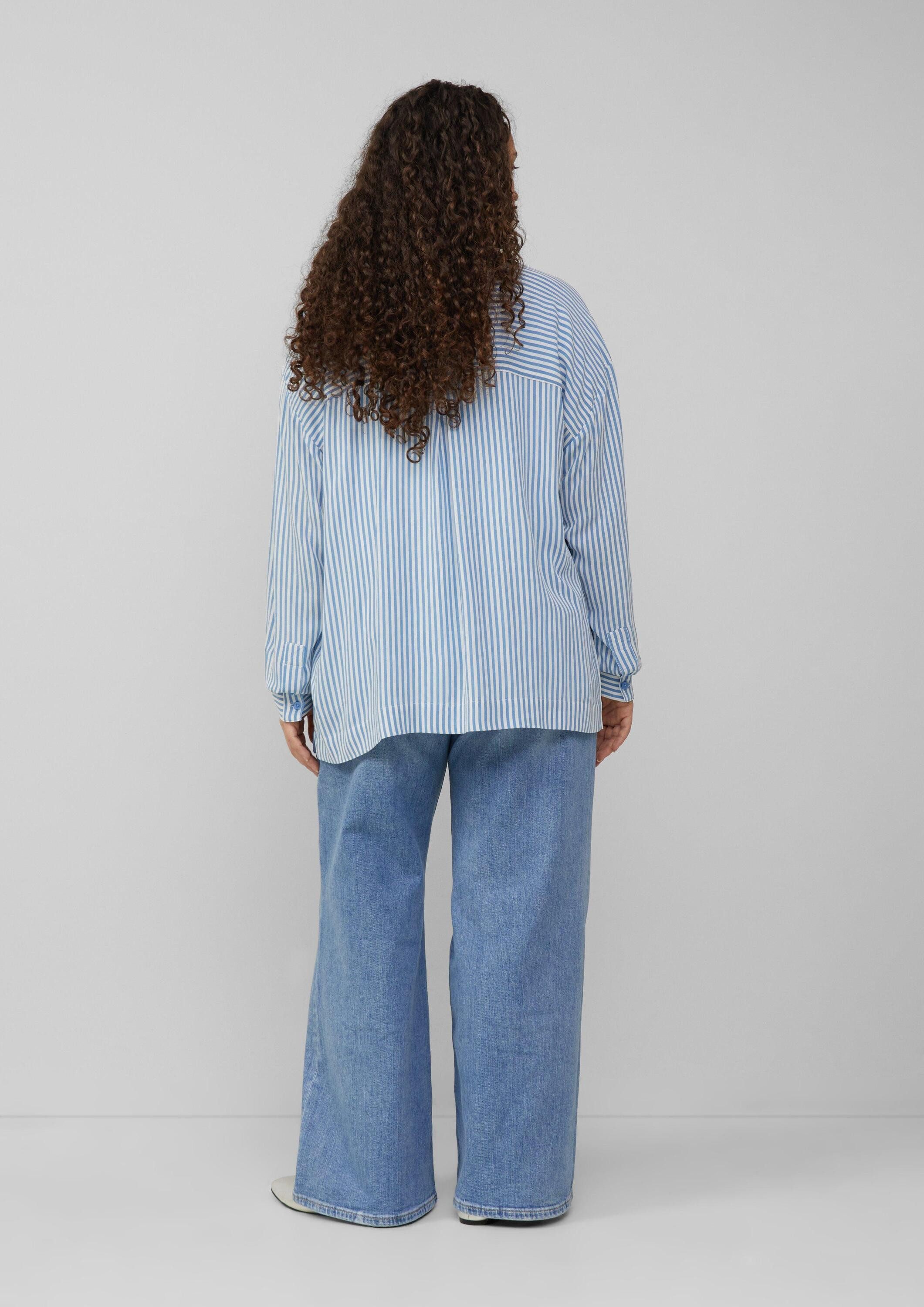 QS Langarmbluse Bluse Verkürzte Bluse aus Viskose