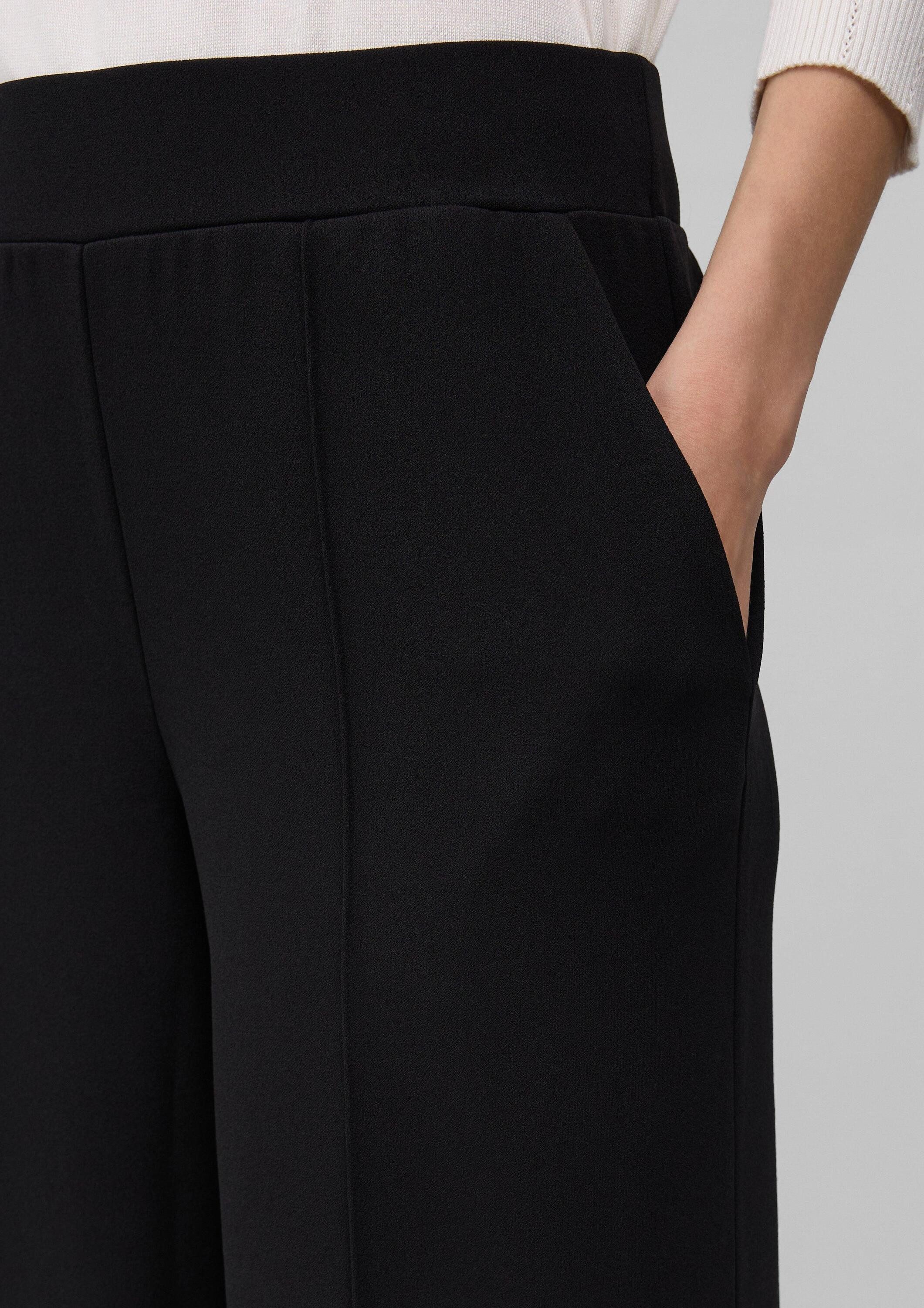 s.Oliver Chinos Hose Wide-Leg-Hose mit Eingrifftaschen und Elastikbund