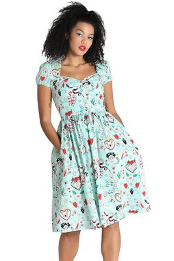 Hell Bunny Midikleid Tijuana Rockabilly Tattoo Skull Rosen Rockabella Blumen