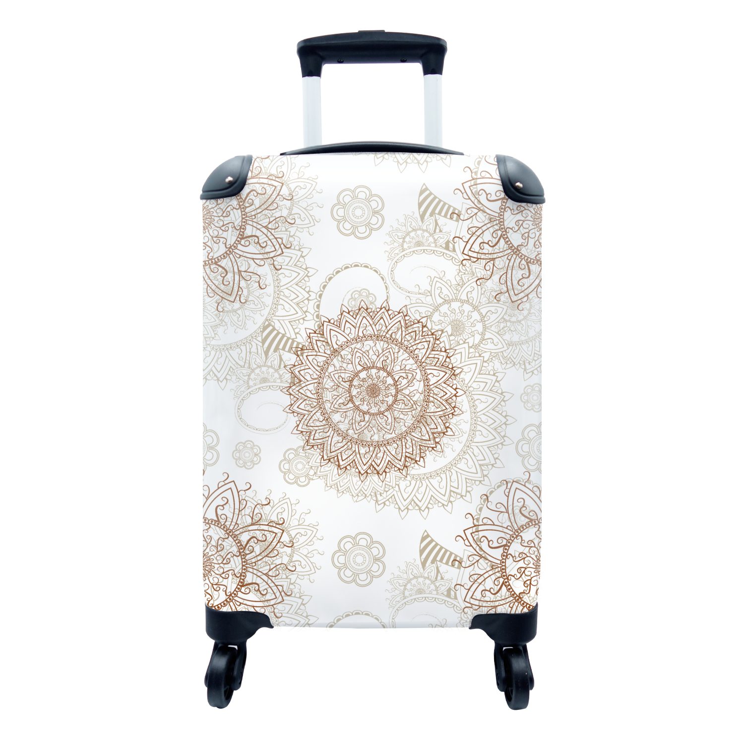 MuchoWow Handgepäckkoffer Mandala - Asien - Muster - Zen, 4 Rollen, Reisetasche mit rollen, Handgepäck für Ferien, Trolley, Reisekoffer