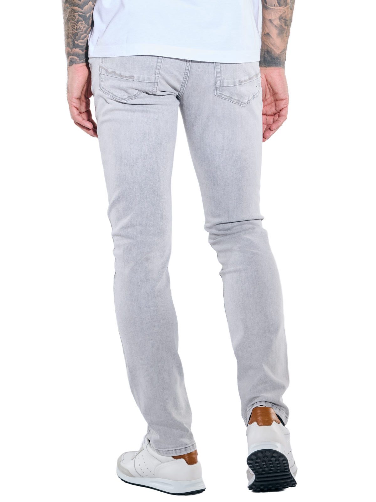 emilio adani Stretch-Jeans Herren Modische Jeans mit geradem Bein, Hellgrau