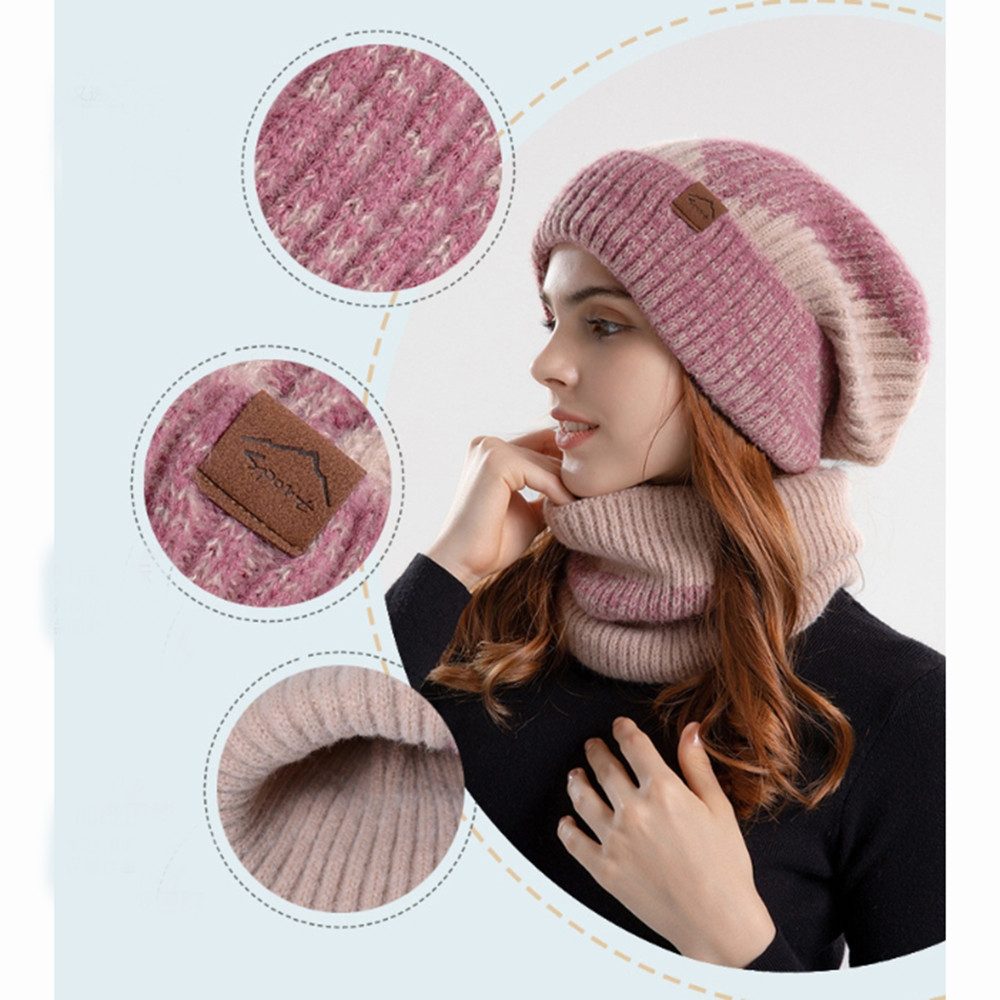 Cachito Mütze & Schal Herbst Winter Schal und Mütze Set 55-60CM Wintermütze Strickmütze mit Schal Damen Warme Mütze Beanie – Bild 4 von 4