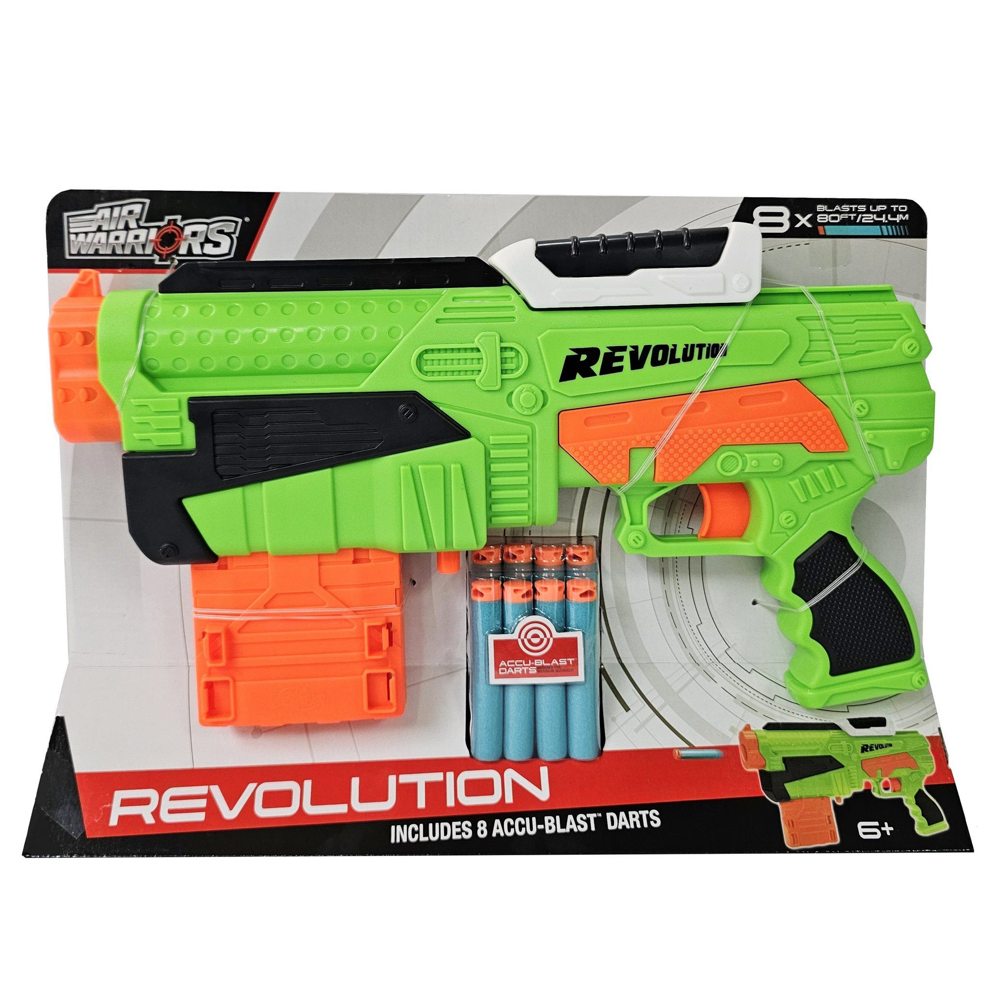Buzz Bee Toys Blaster BuzzBee Revolution Blaster, Der BuzzBee Air Warriors Revolution Blaster ist ein handlicher Clip-Fe