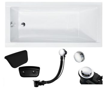 KOLMAN Badewanne Rechteck MODERN 120x70, Ablauf & Füße GRATIS + Nackenkissen Kodi