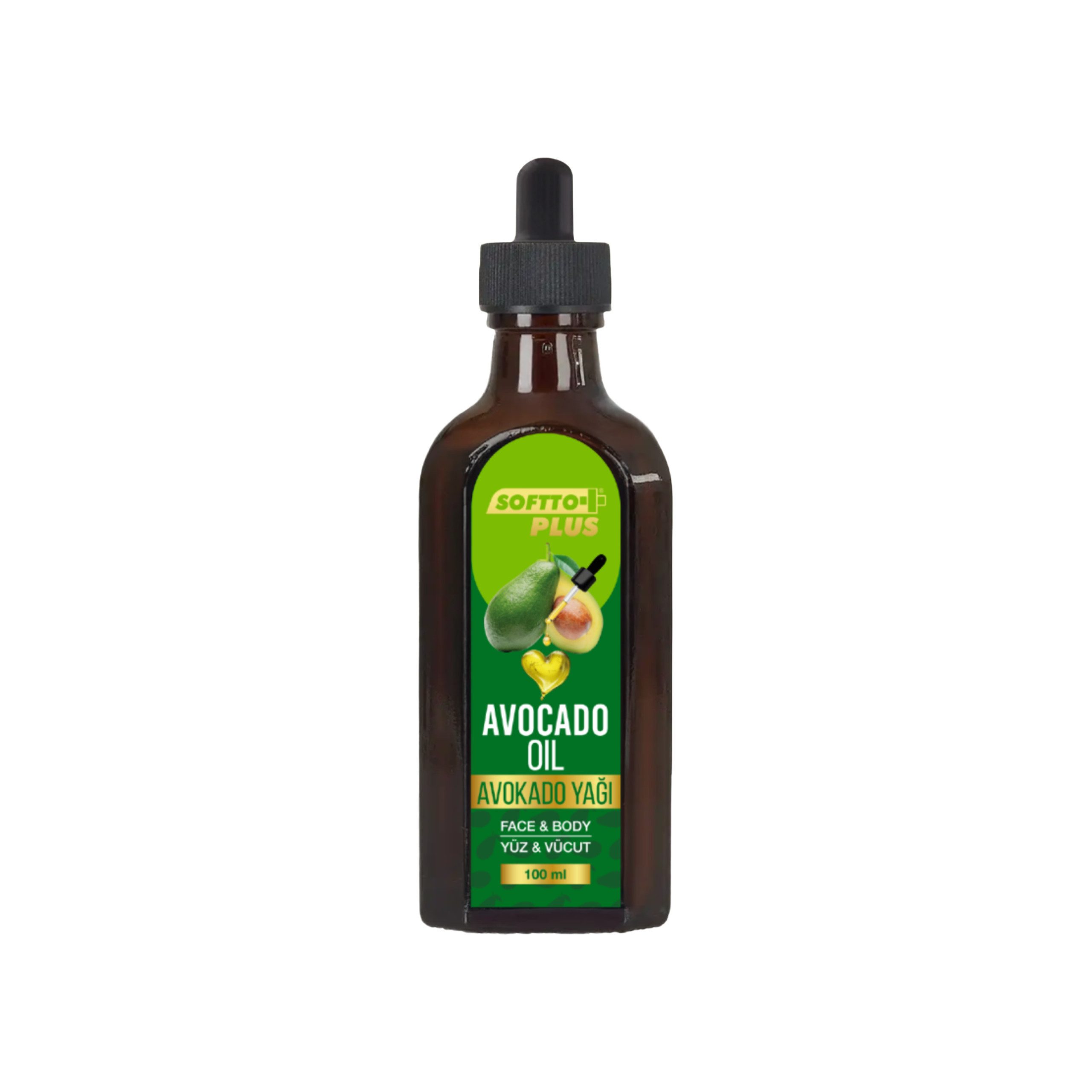 Softto Plus Gesichtsöl Softto+Plus Avocadoöl - 100ml für Gesicht & Körper