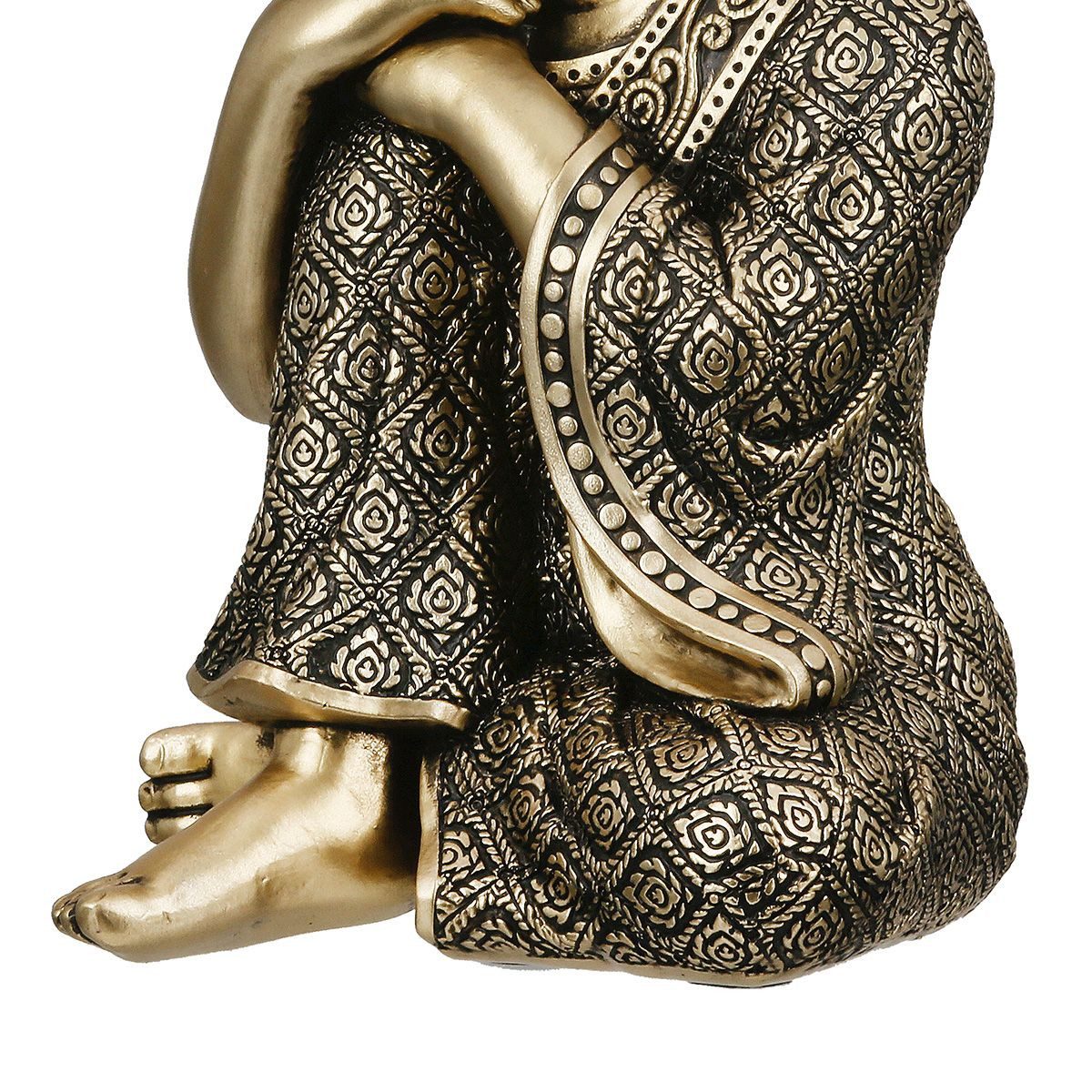 MF Buddhafigur Buddha Figur Samadhi Gold Schwarz 17cm (1 St)