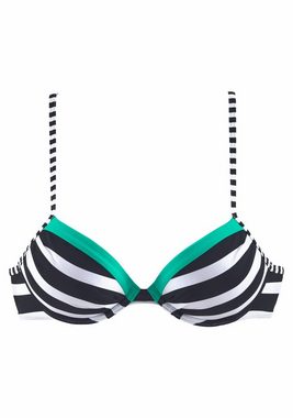 KangaROOS Push-Up-Bikini-Top Anita, im sportlichen Blockstreifendesign