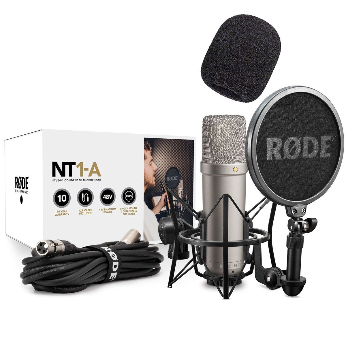 RODE Microphones Mikrofon Rode NT1-A Mikrofon + Popschutz WS02