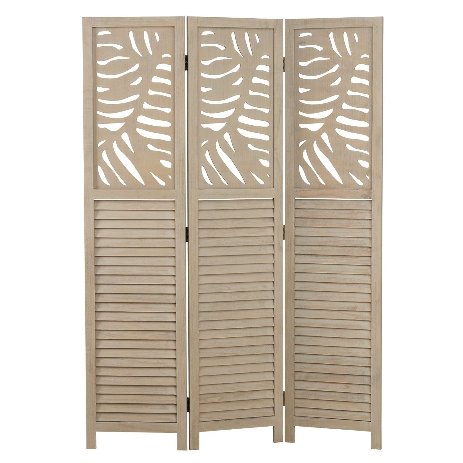 Homestyle4u Paravent Raumteiler Holz Beige Trennwand günstig online kaufen