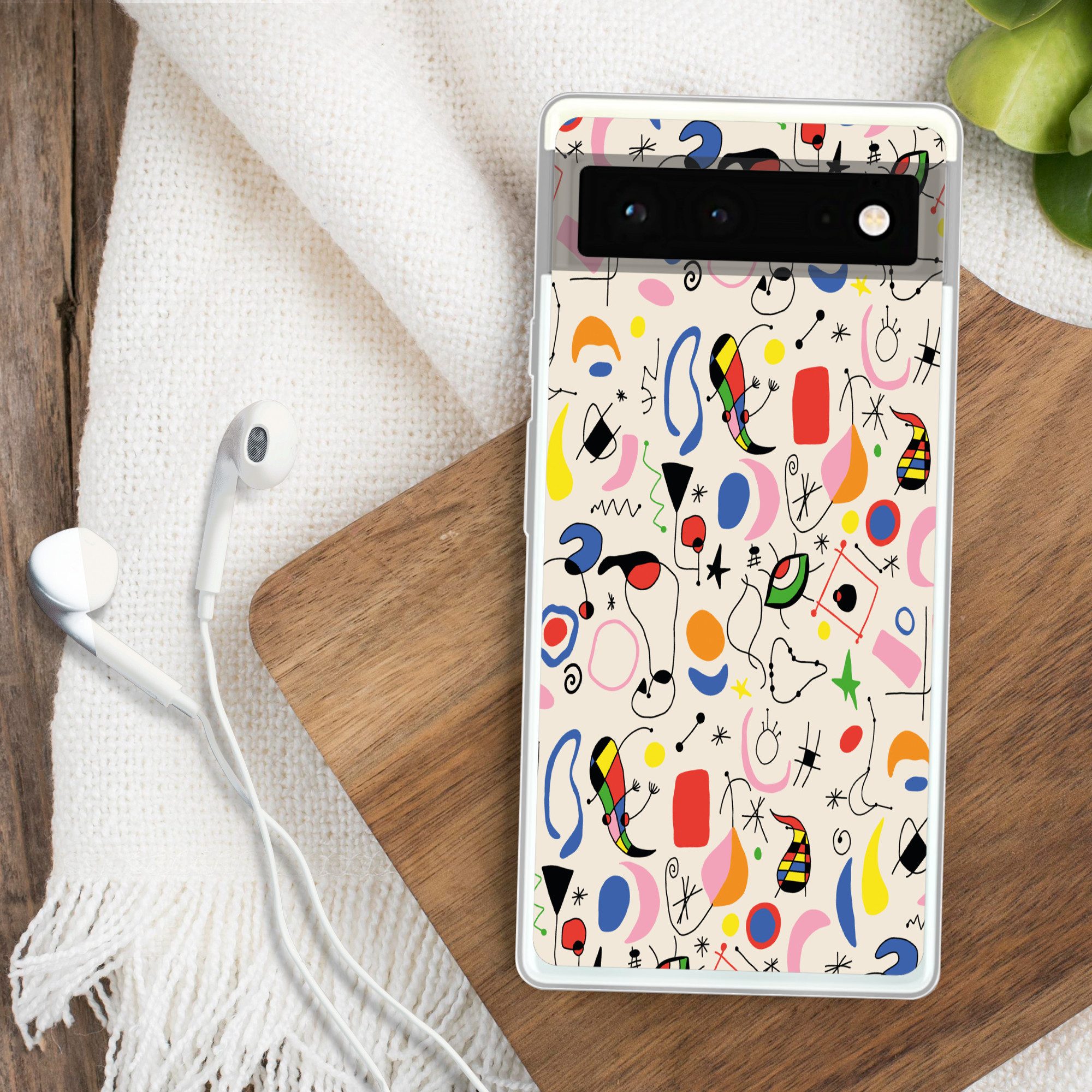 MuchoWow Handyhülle für Google Pixel 6 Muster - Abstrakt - Kunst, Handy Case, Silikon, Bumper Case Dünn