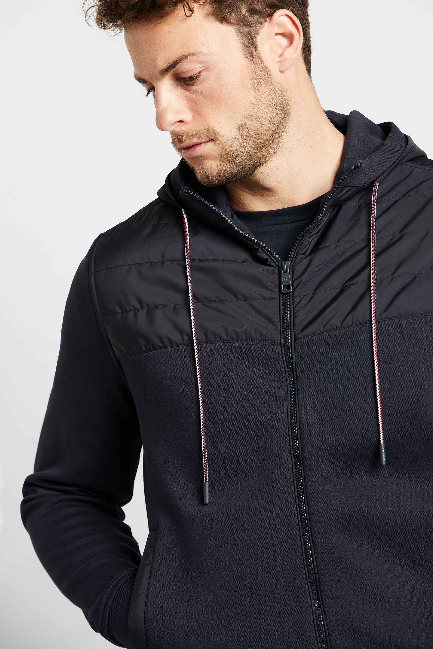 Sweatjacke Kapuze navy mit bugatti