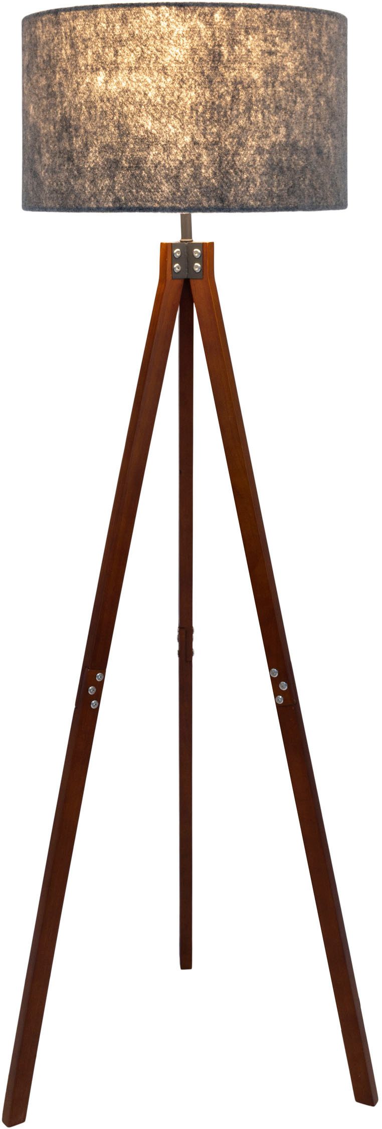 näve Stehlampe Stehleuchte "FILCO" braun/grau H: 147 cm, ohne Leuchtmittel, Inkl. Zuleitung ca. 180 cm / weiß;