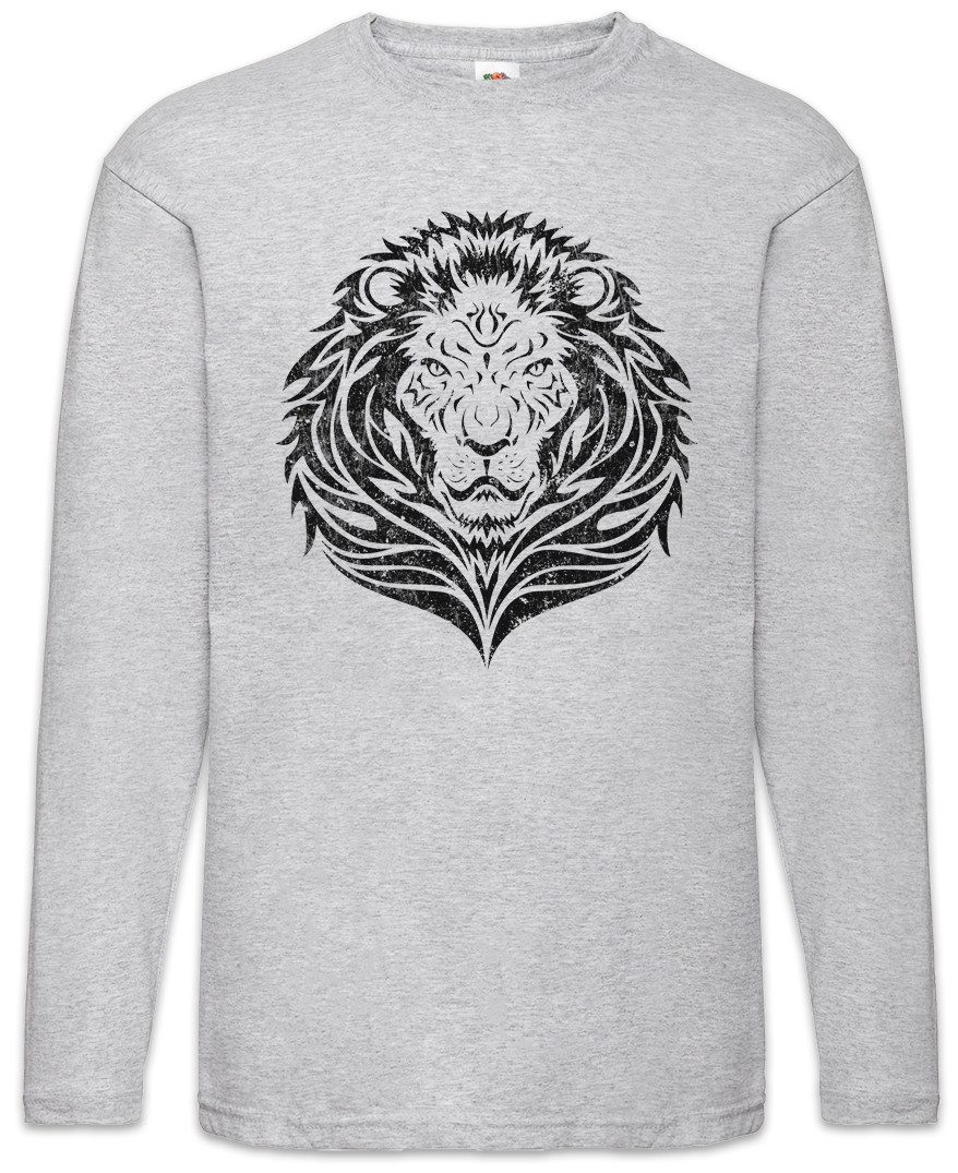 Langarmshirt Tribal Lion Langarm T-Shirt Oldschool Flash Tattoo Art Löwe Stamm