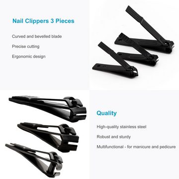 Intirilife Nagelknipser-Set, Set, 3-tlg., 3x Nagelknipser, Nagelschneider Set für Finger Fußnägel Edelstahl Nagelpflege Clipper